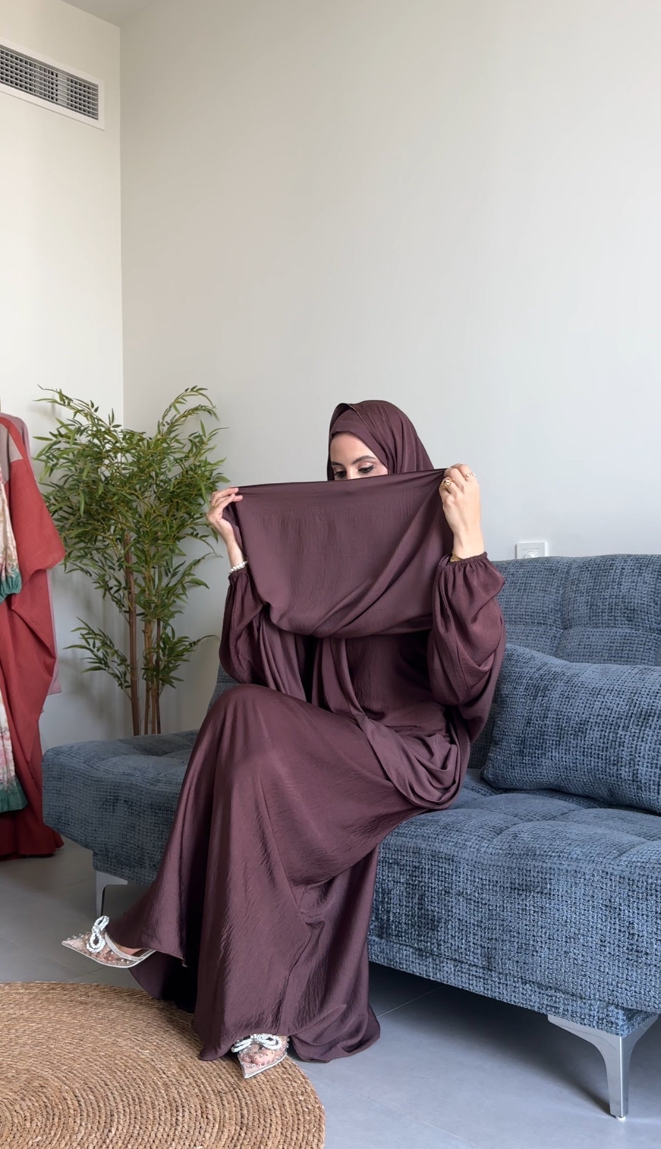 Anna Brown Long Scarf Abayah