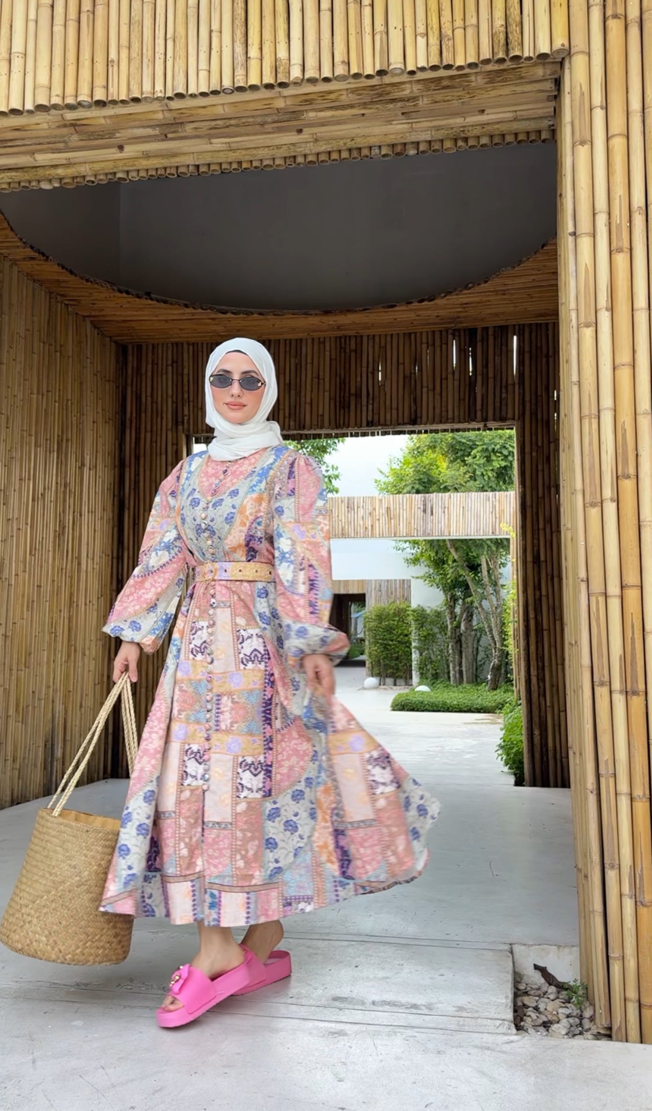 Coral, blue and other colours Eid dress