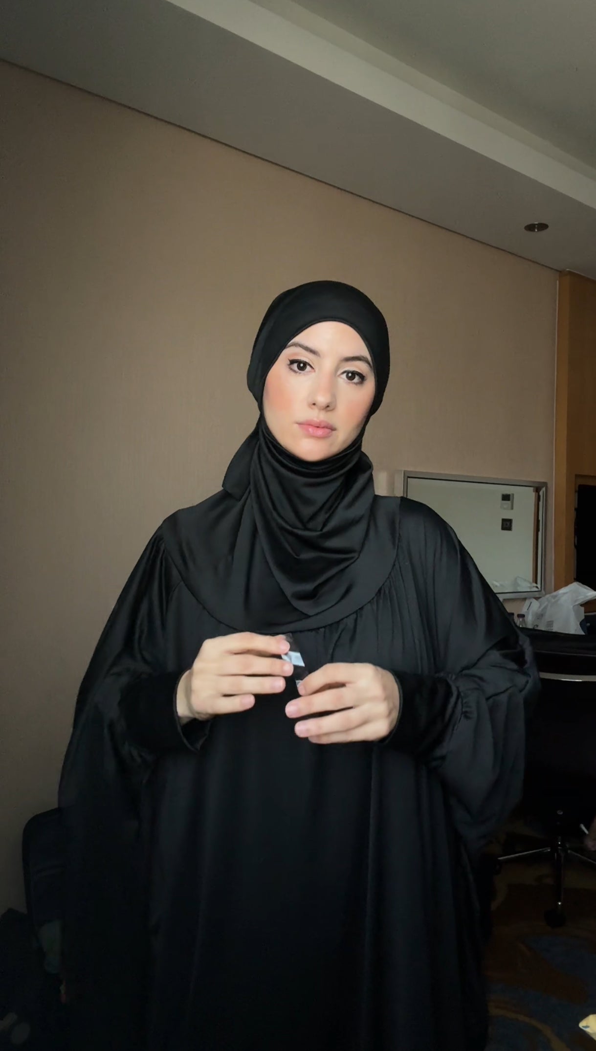 Black burqa stretch fabric