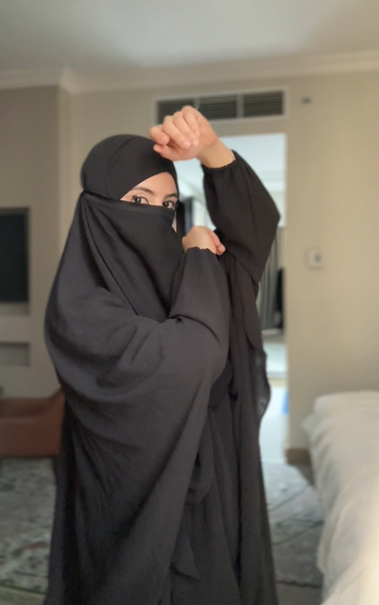 Two piece black Khimar