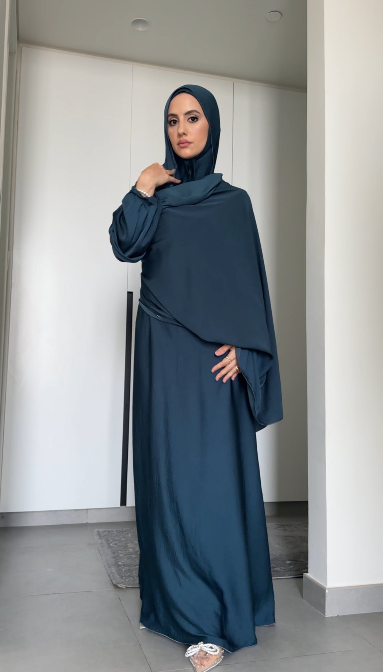 Prussian Blue Long Scarf Abayah