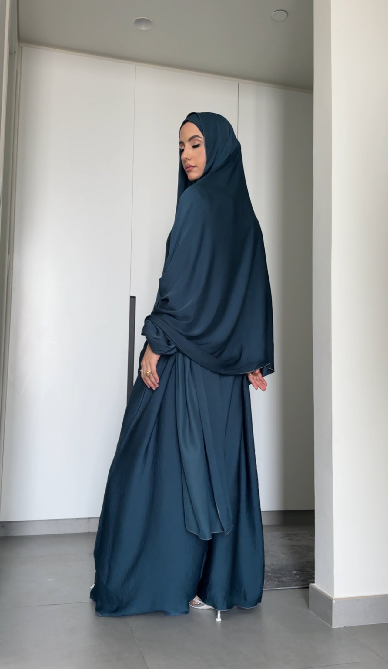 Prussian Blue Long Scarf Abayah