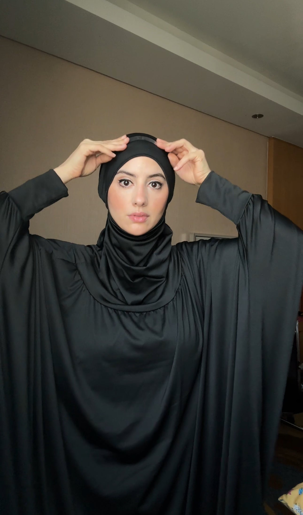 Black burqa stretch fabric