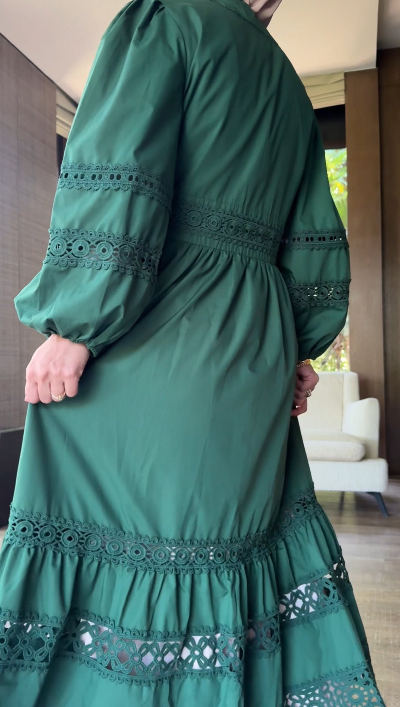 Green lace dress