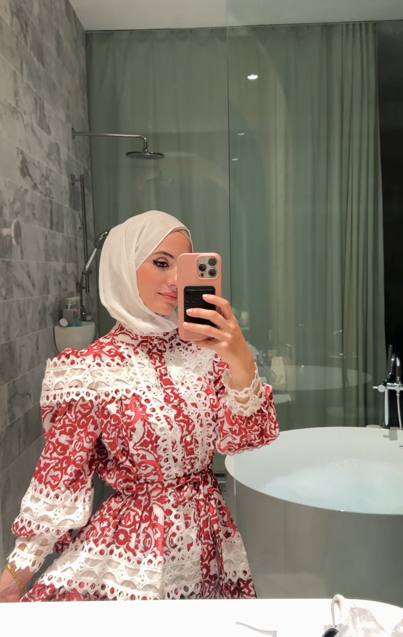 Red lace dress
