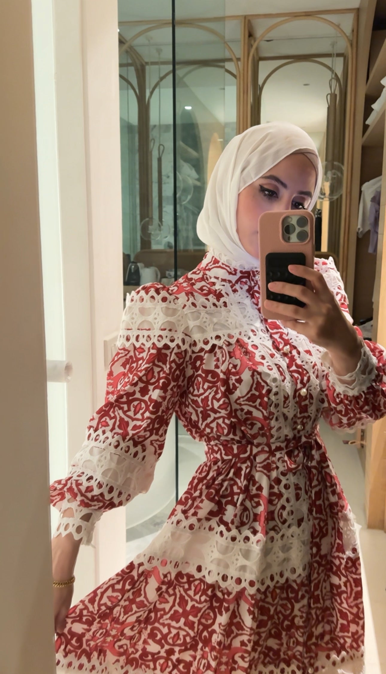 Red lace dress