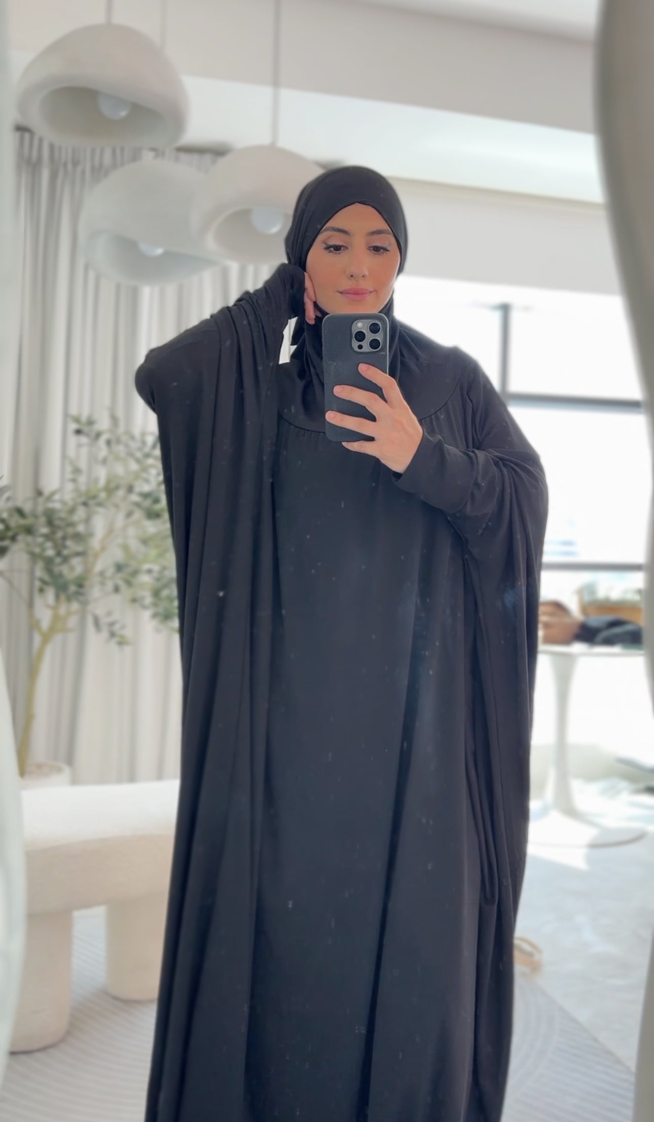 Black burqa stretch fabric