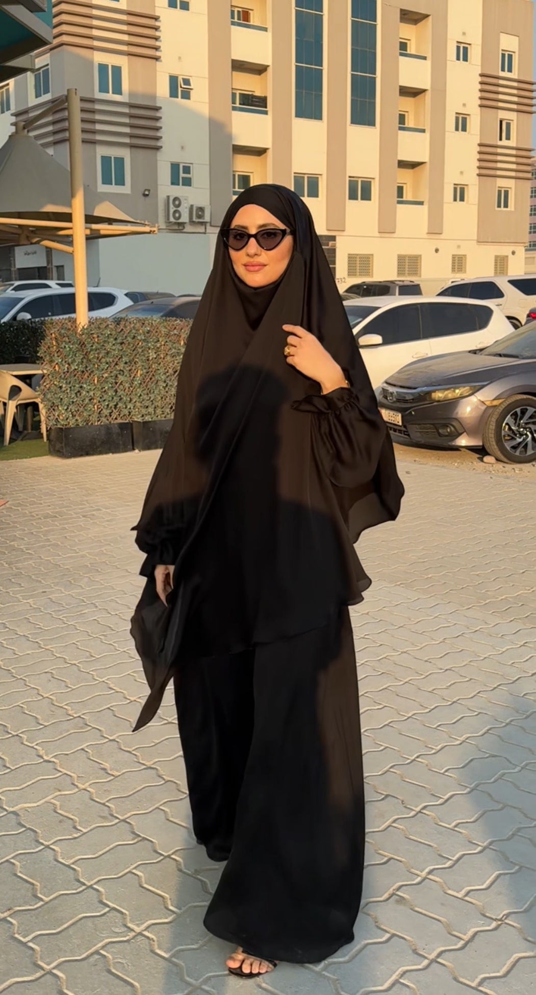 Two Piece Jilbab, with layered scarf and long sleeve inner