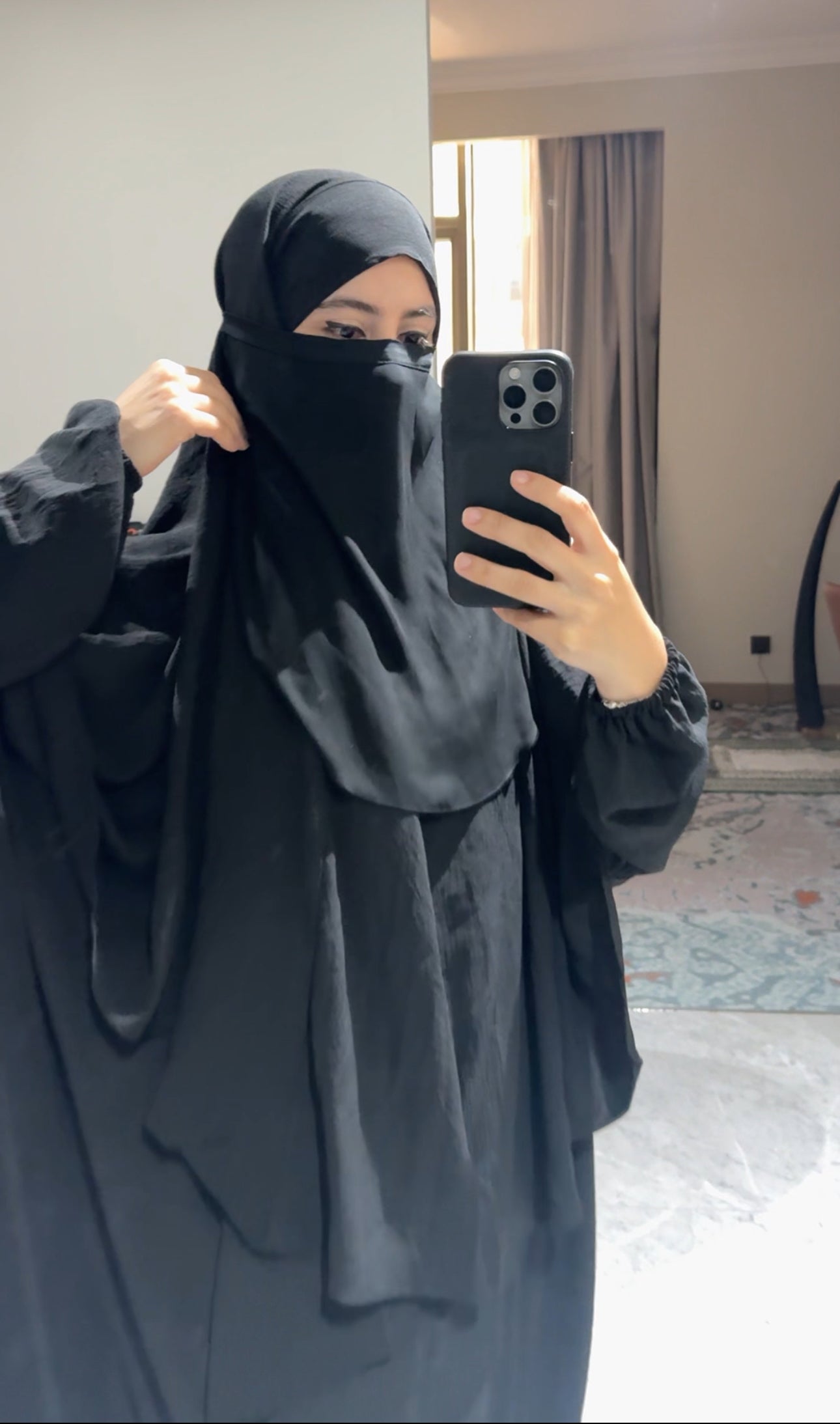 Two piece black Khimar