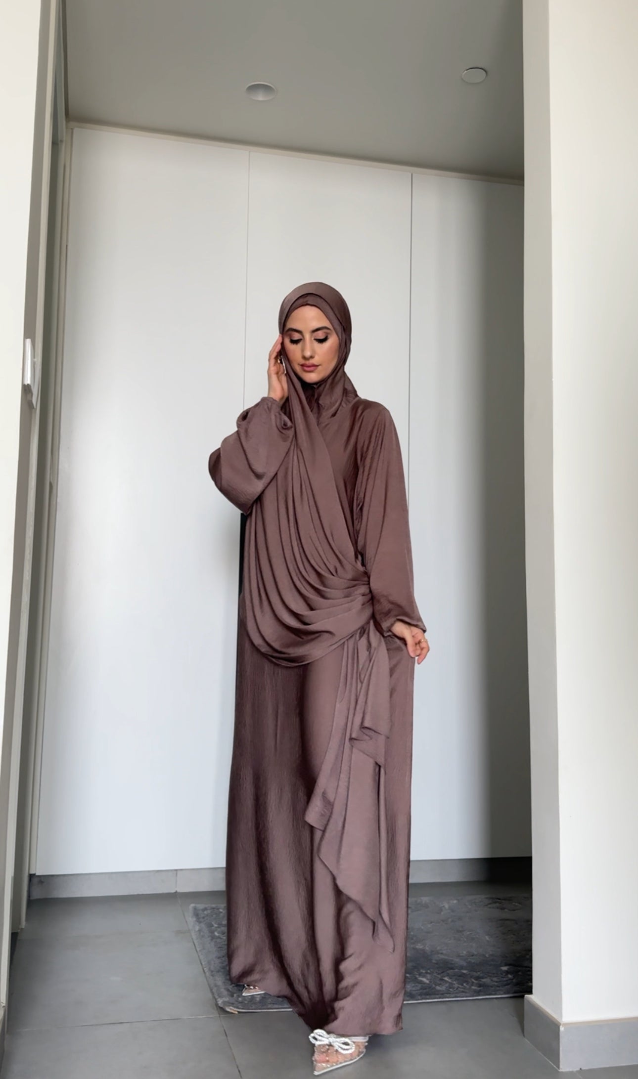 Warm Taupe Long Scarf Abayah