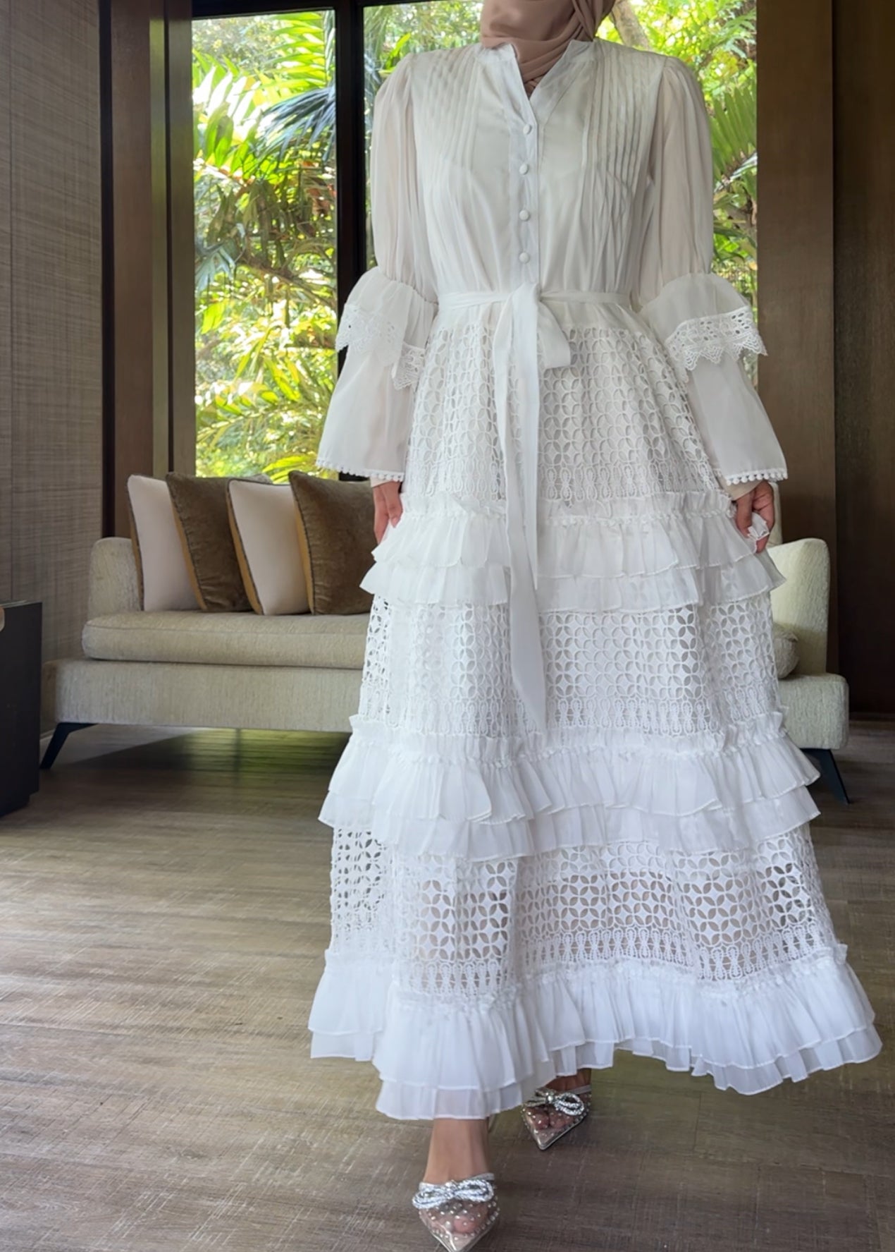 White lace dress