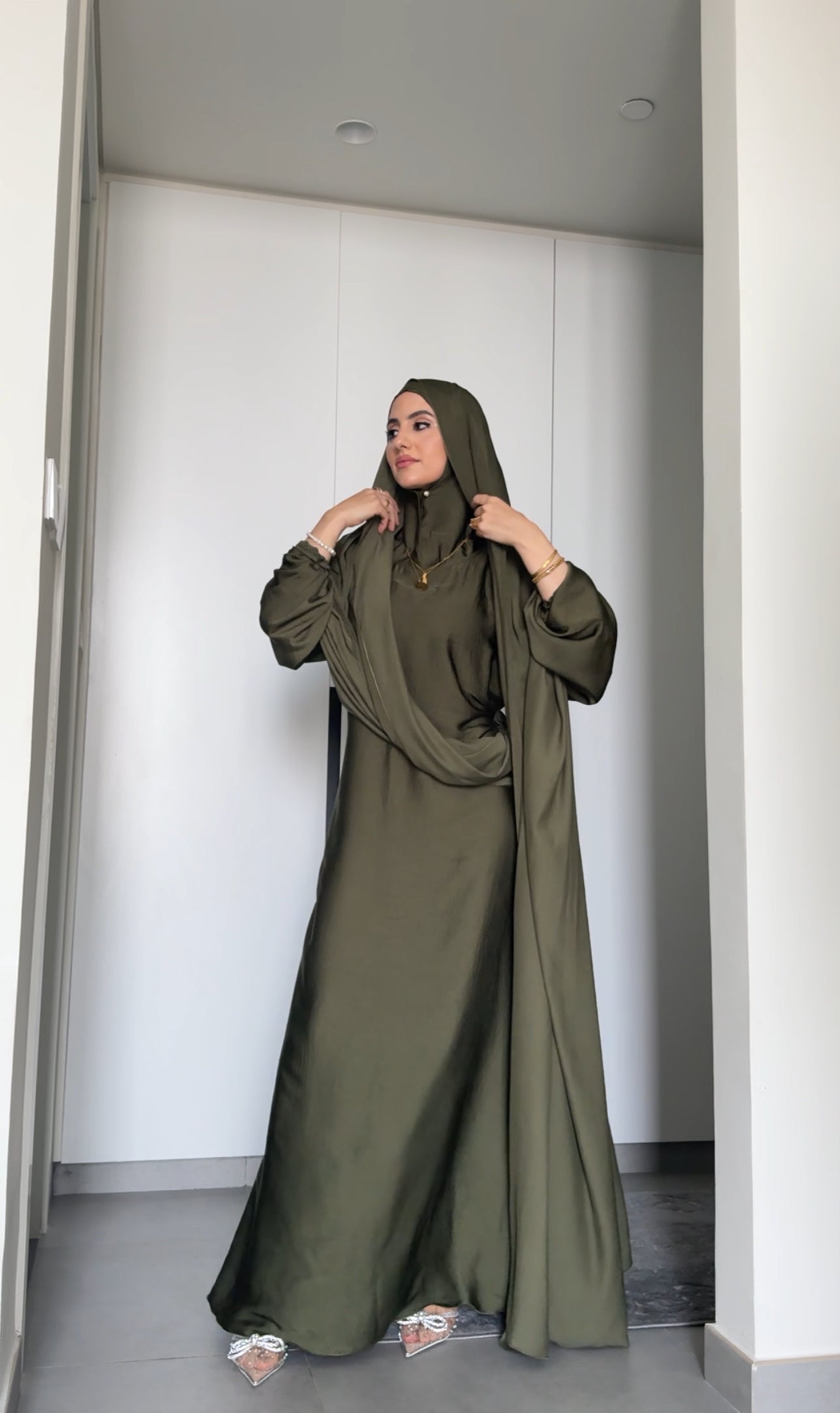 Army Green Long Scarf Abayah