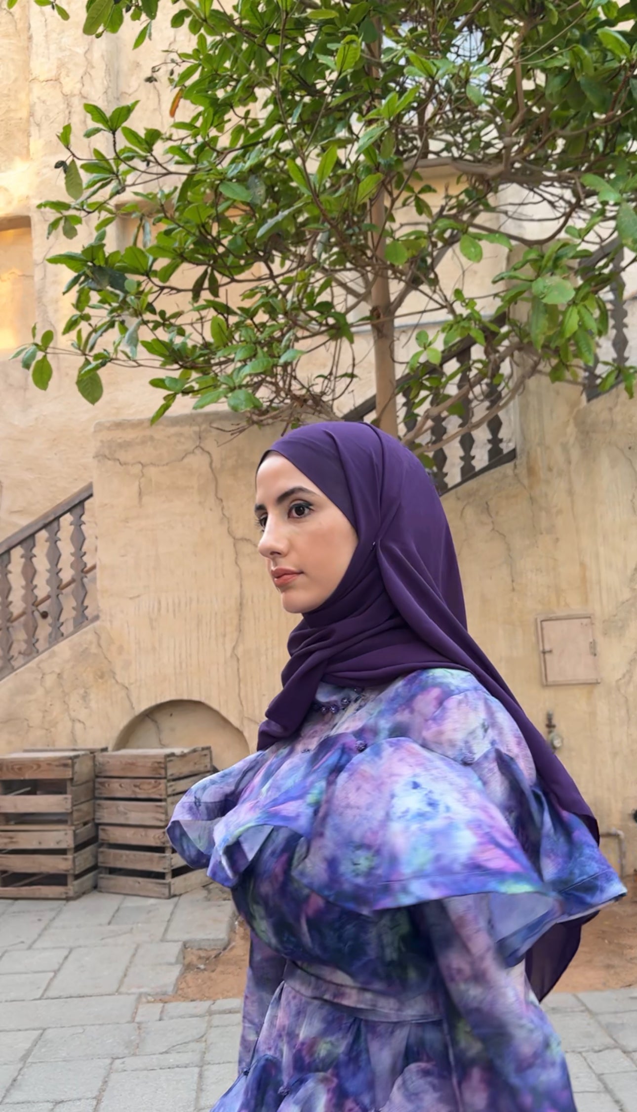 Purple layered dress