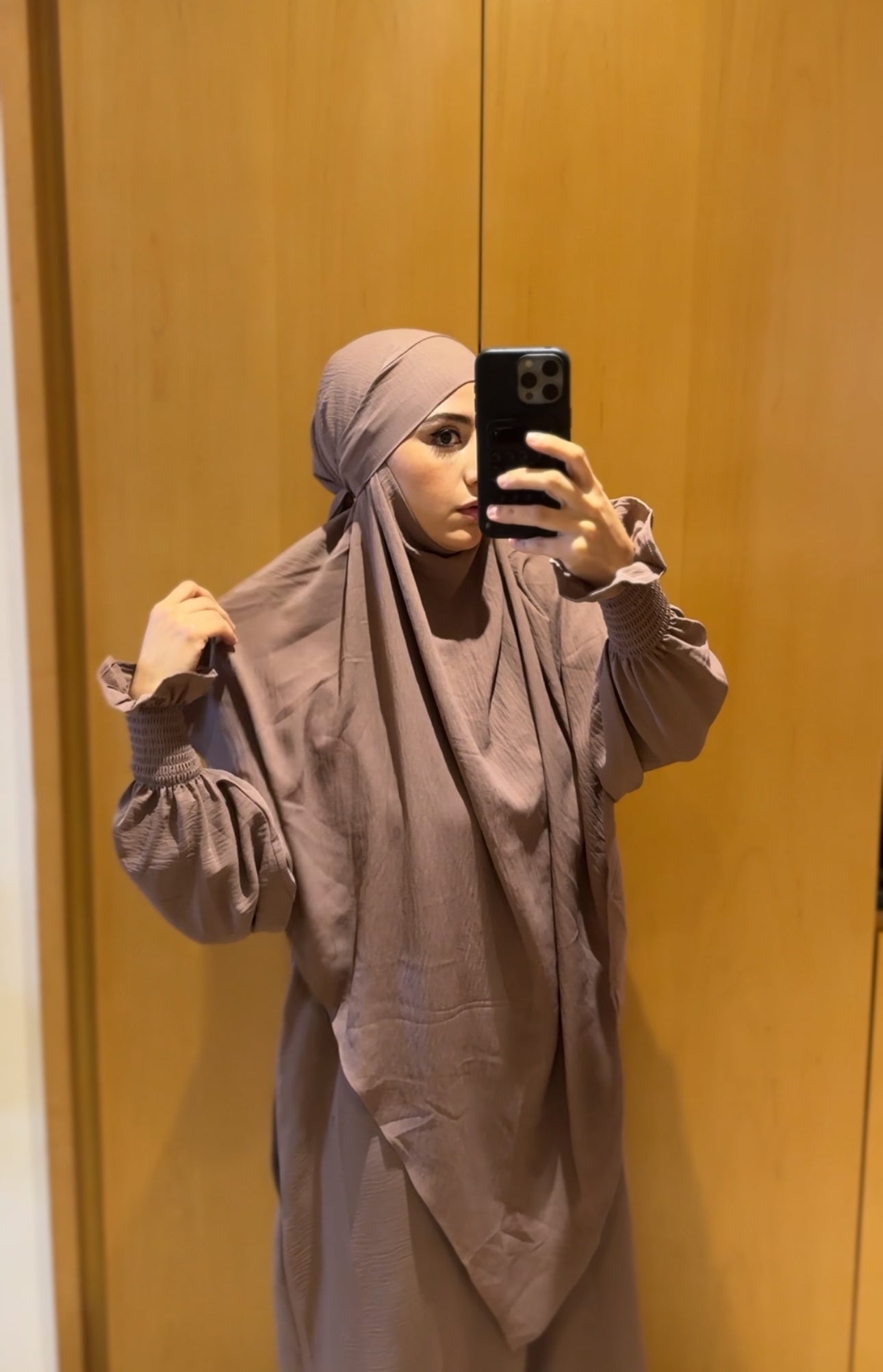 Two piece beige Khimar