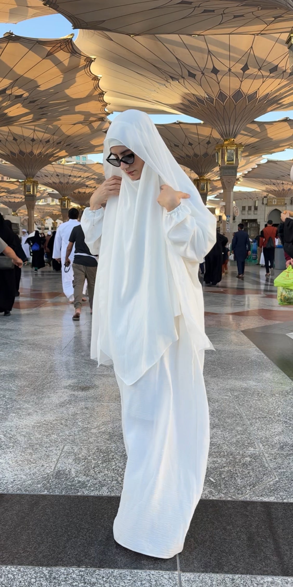 Two piece white Khimar