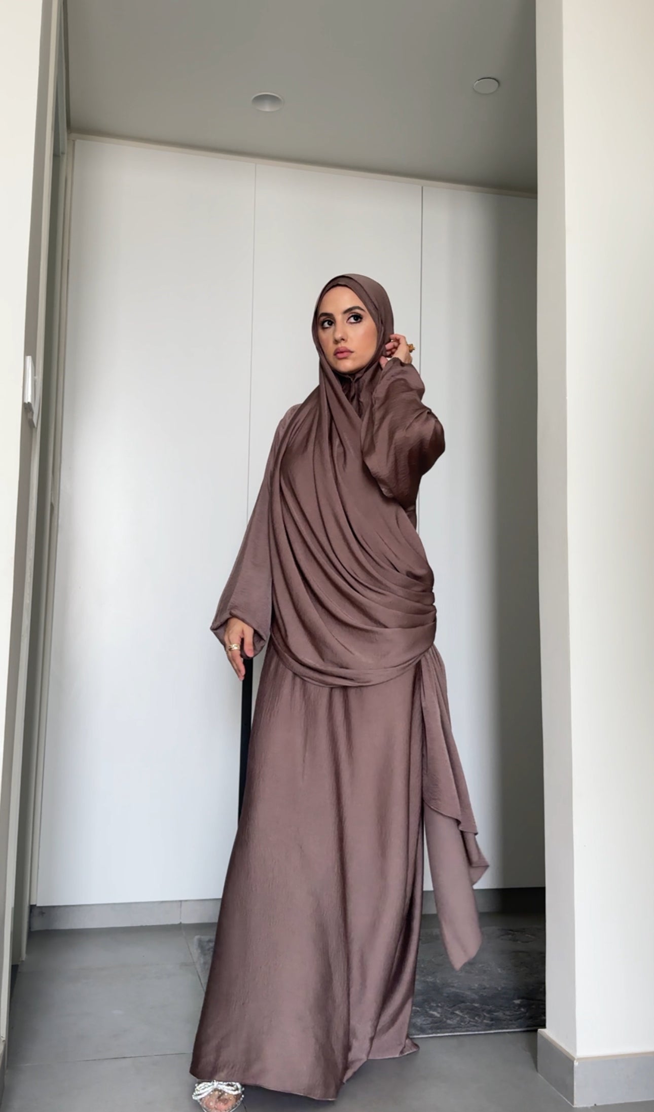 Warm Taupe Long Scarf Abayah