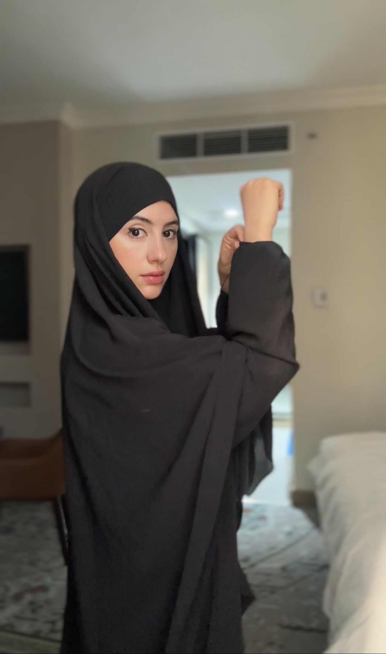 Two piece black Khimar