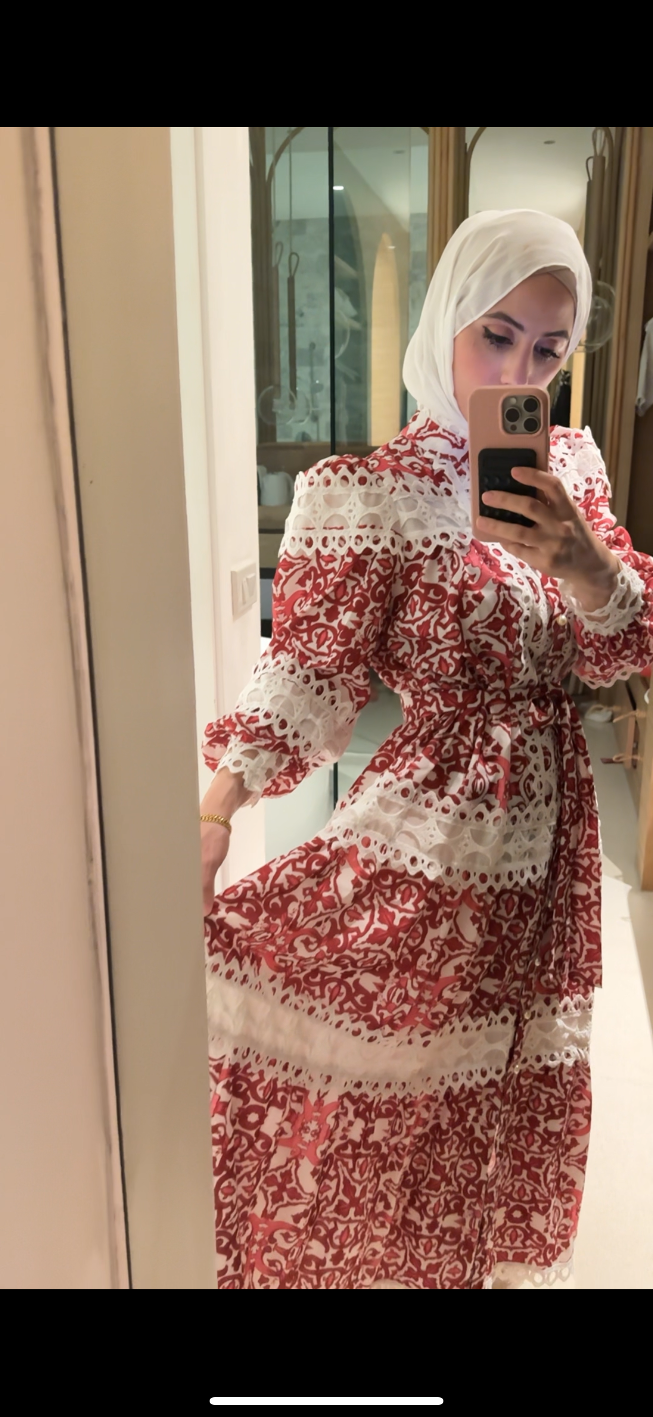 Red lace dress
