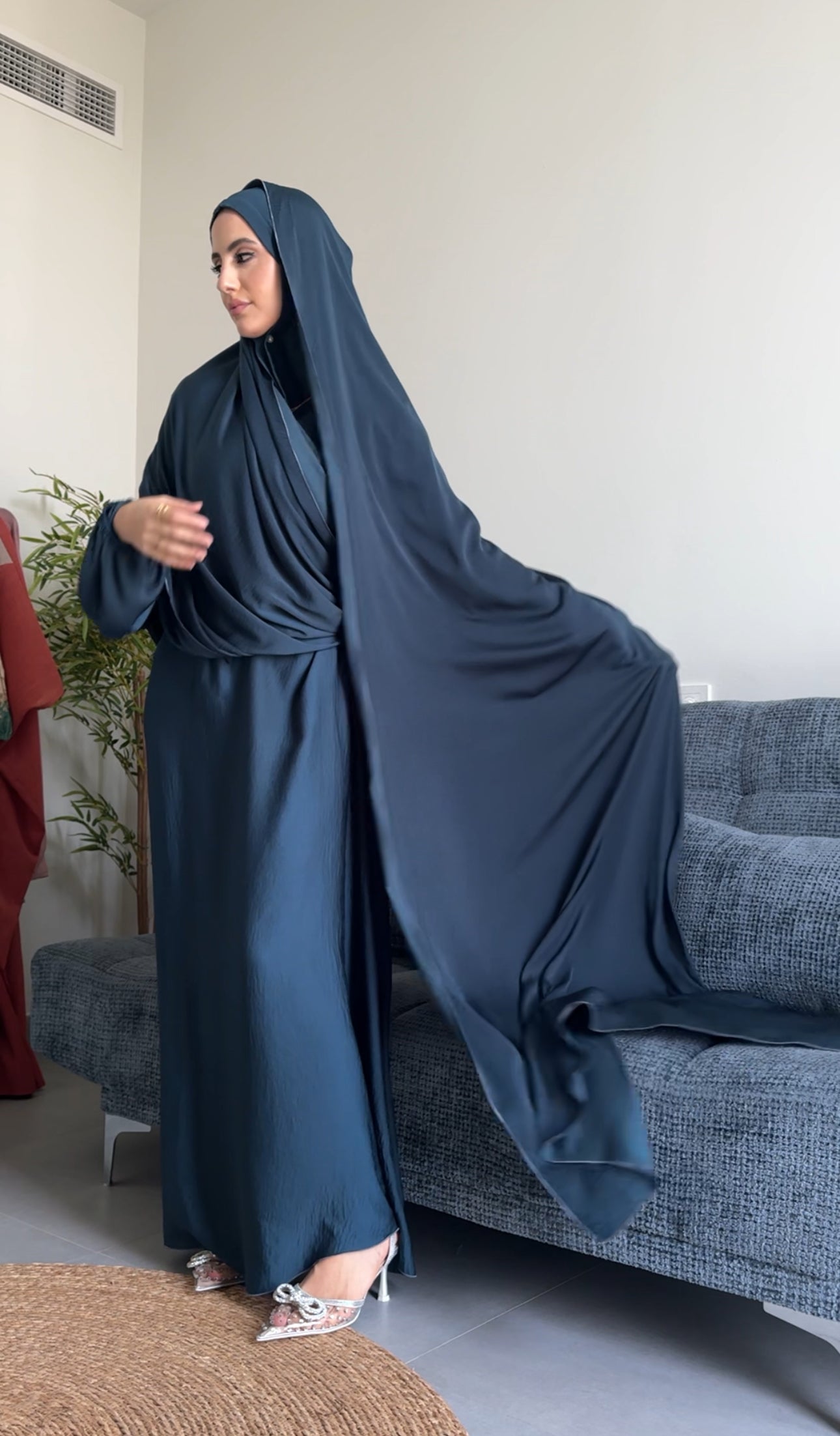 Prussian Blue Long Scarf Abayah
