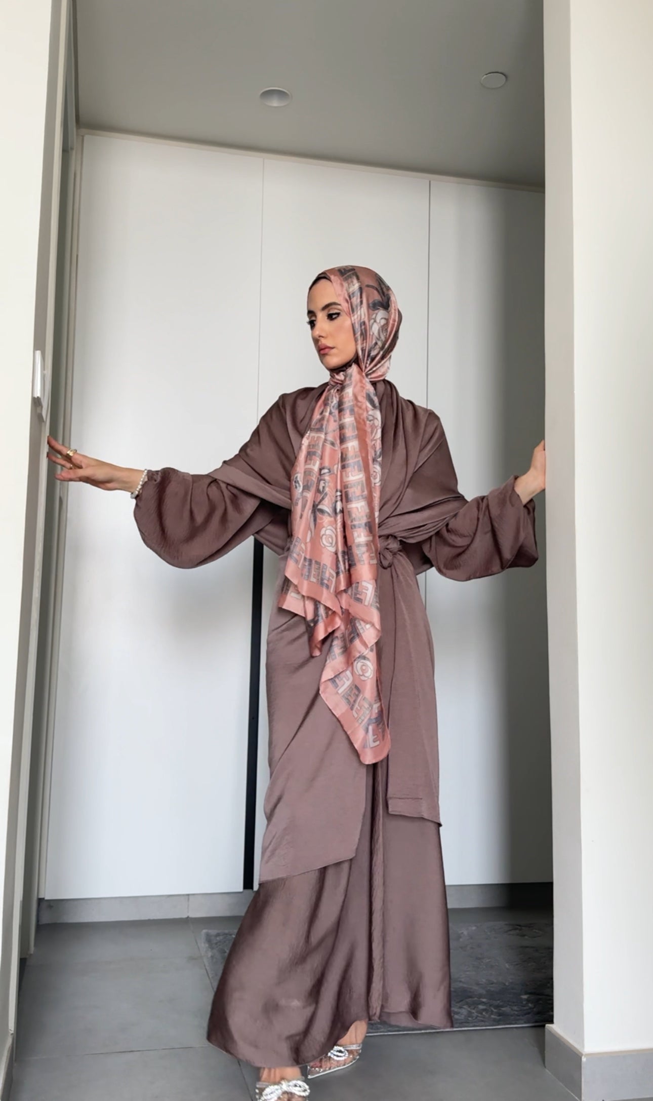 Warm Taupe Long Scarf Abayah