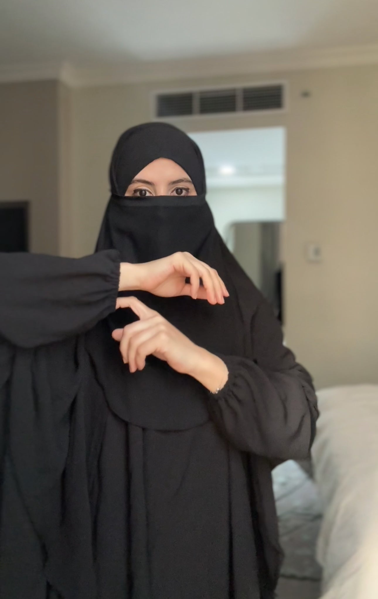 Two piece black Khimar
