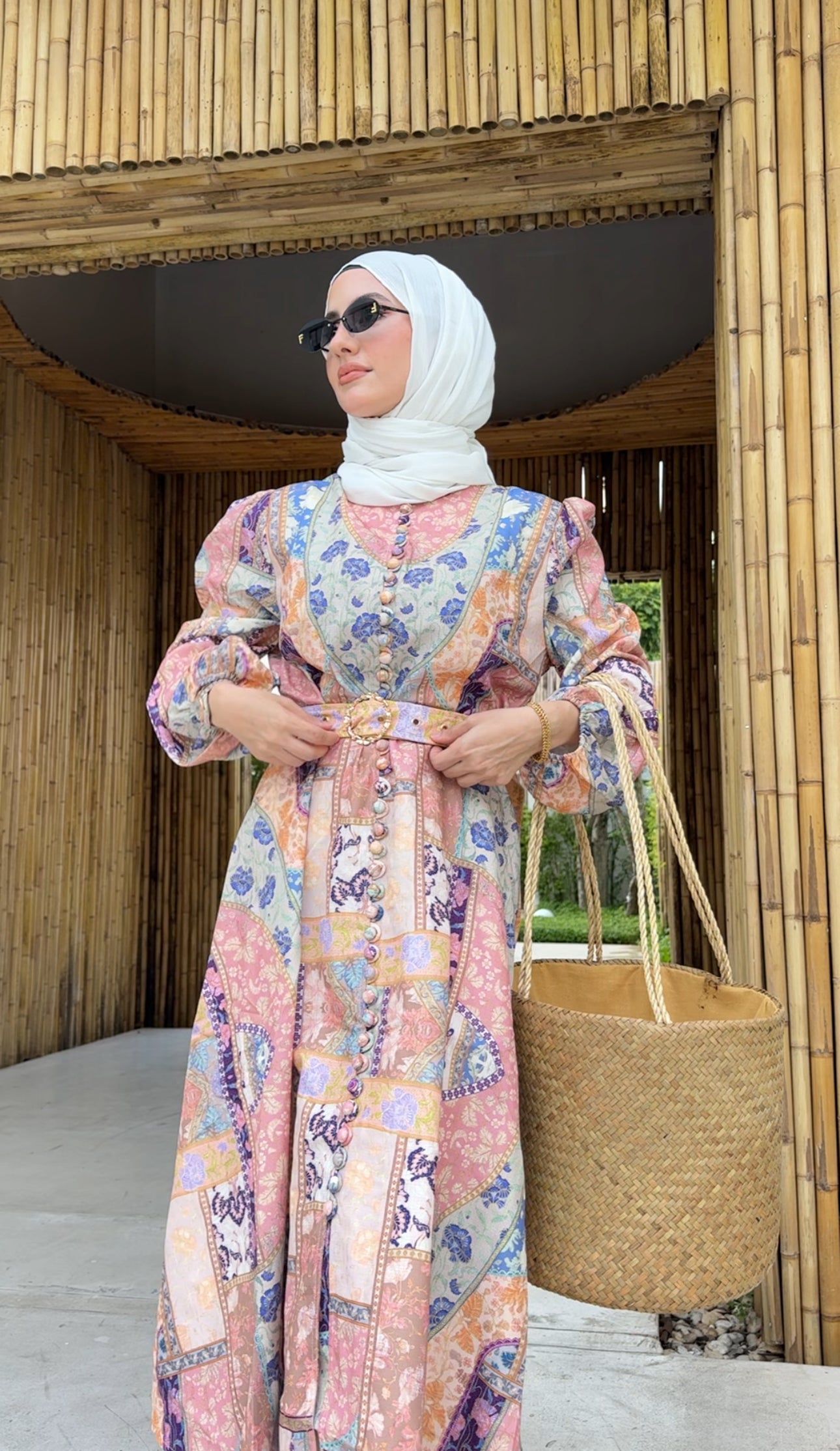 Coral, blue and other colours Eid dress