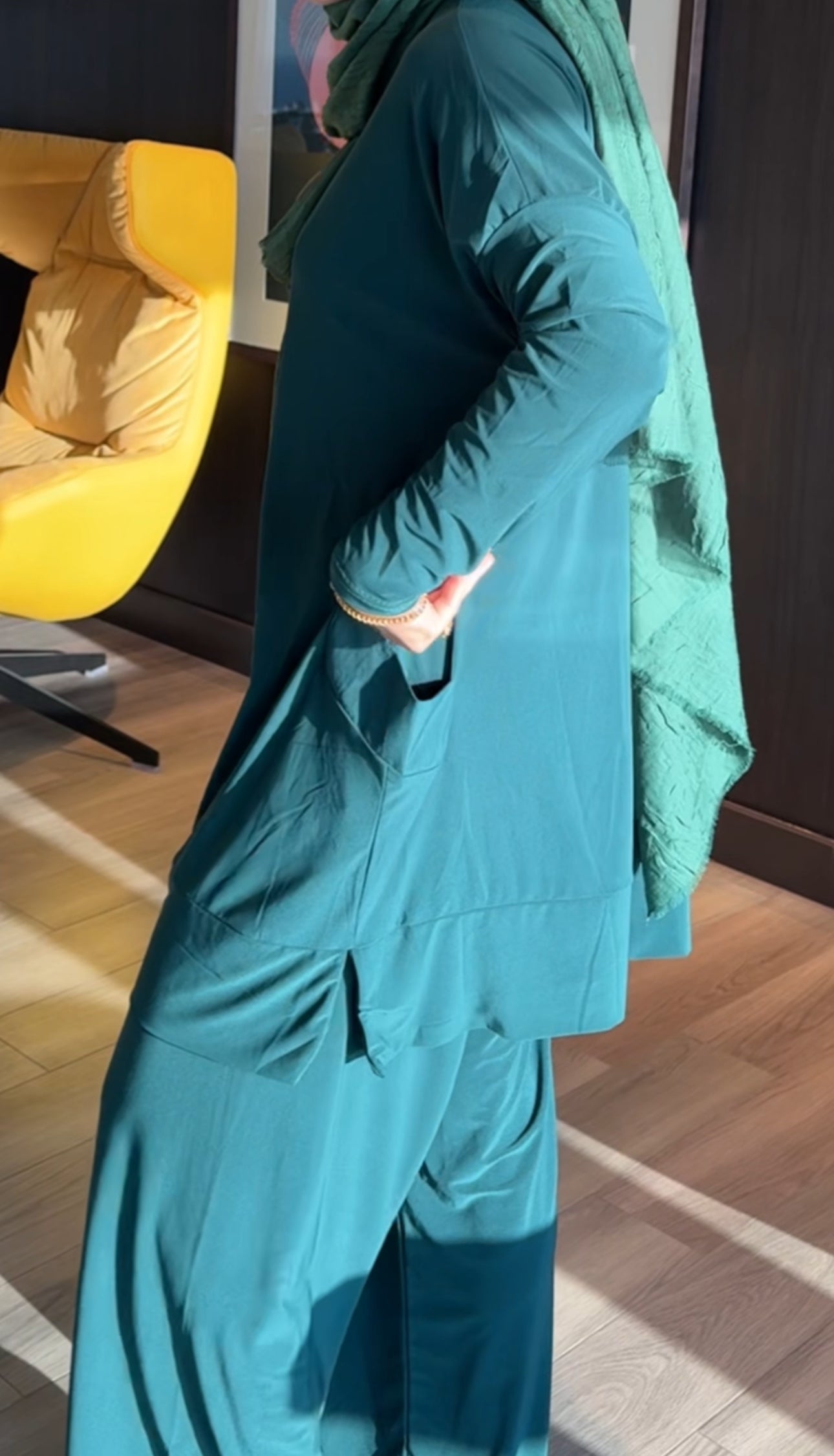 Green pocket stretch fabric set