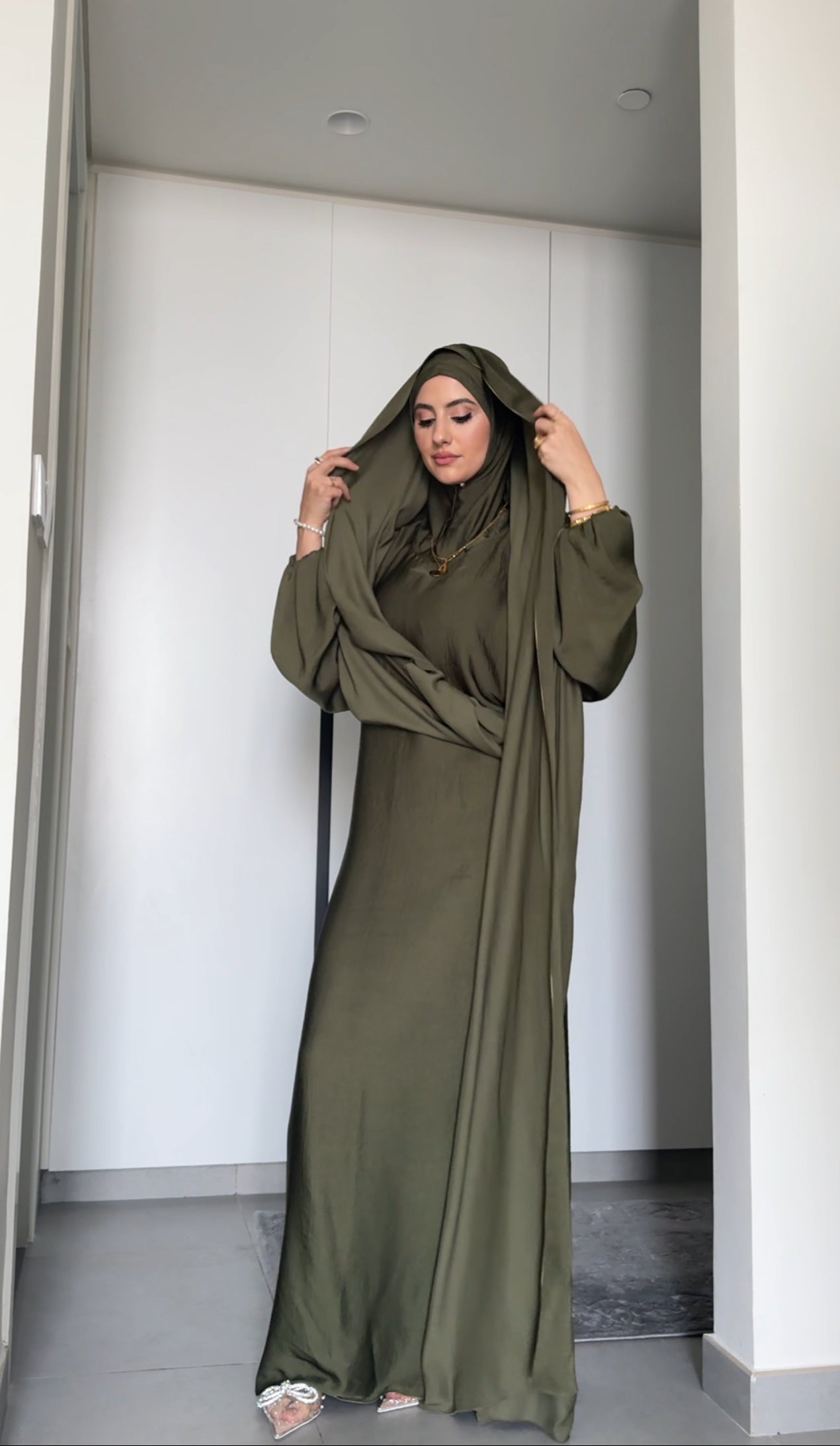 Army Green Long Scarf Abayah
