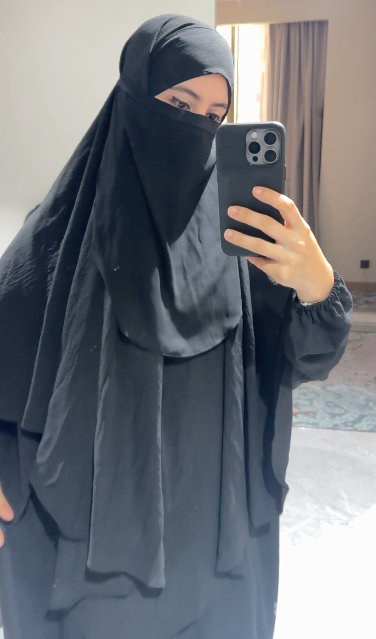 Two piece black Khimar