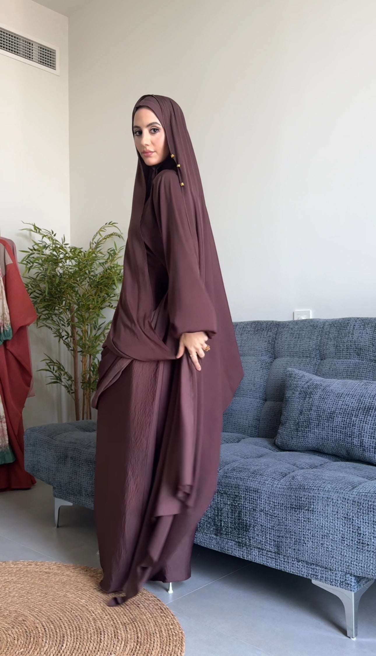 Anna Brown Long Scarf Abayah