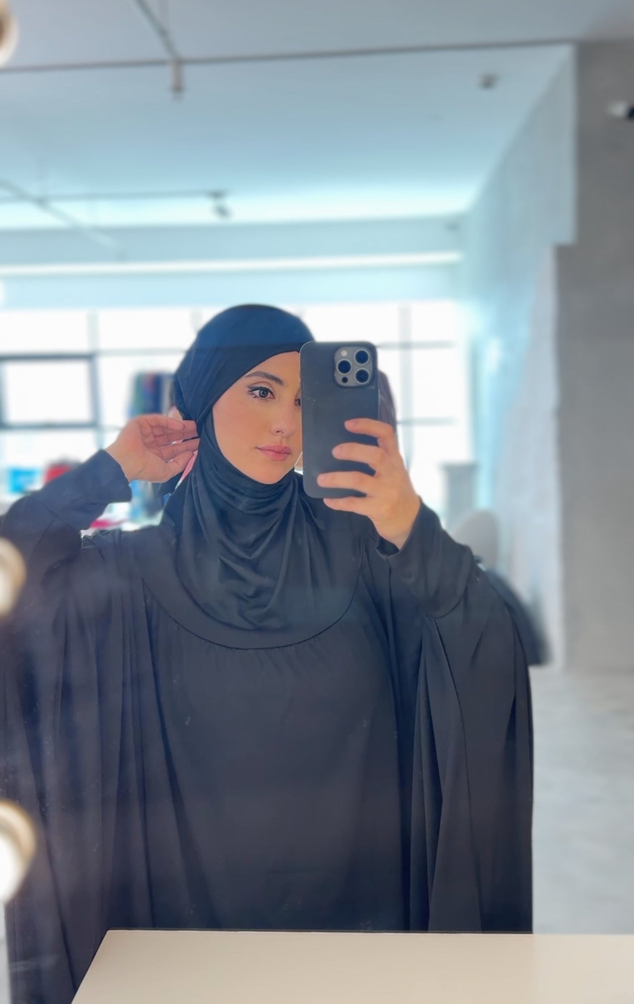 Black burqa stretch fabric