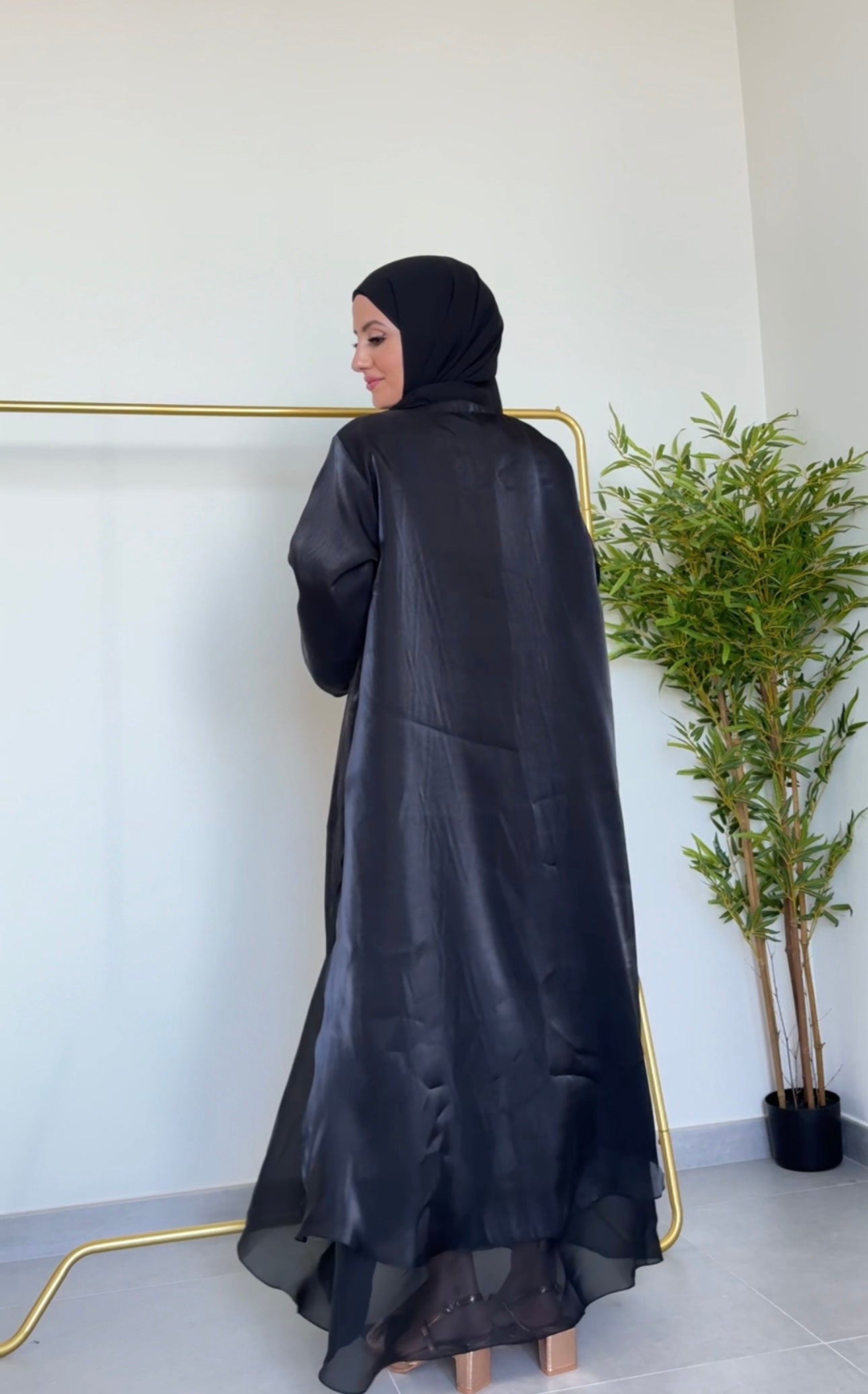 Black Sheer chiffon abayah