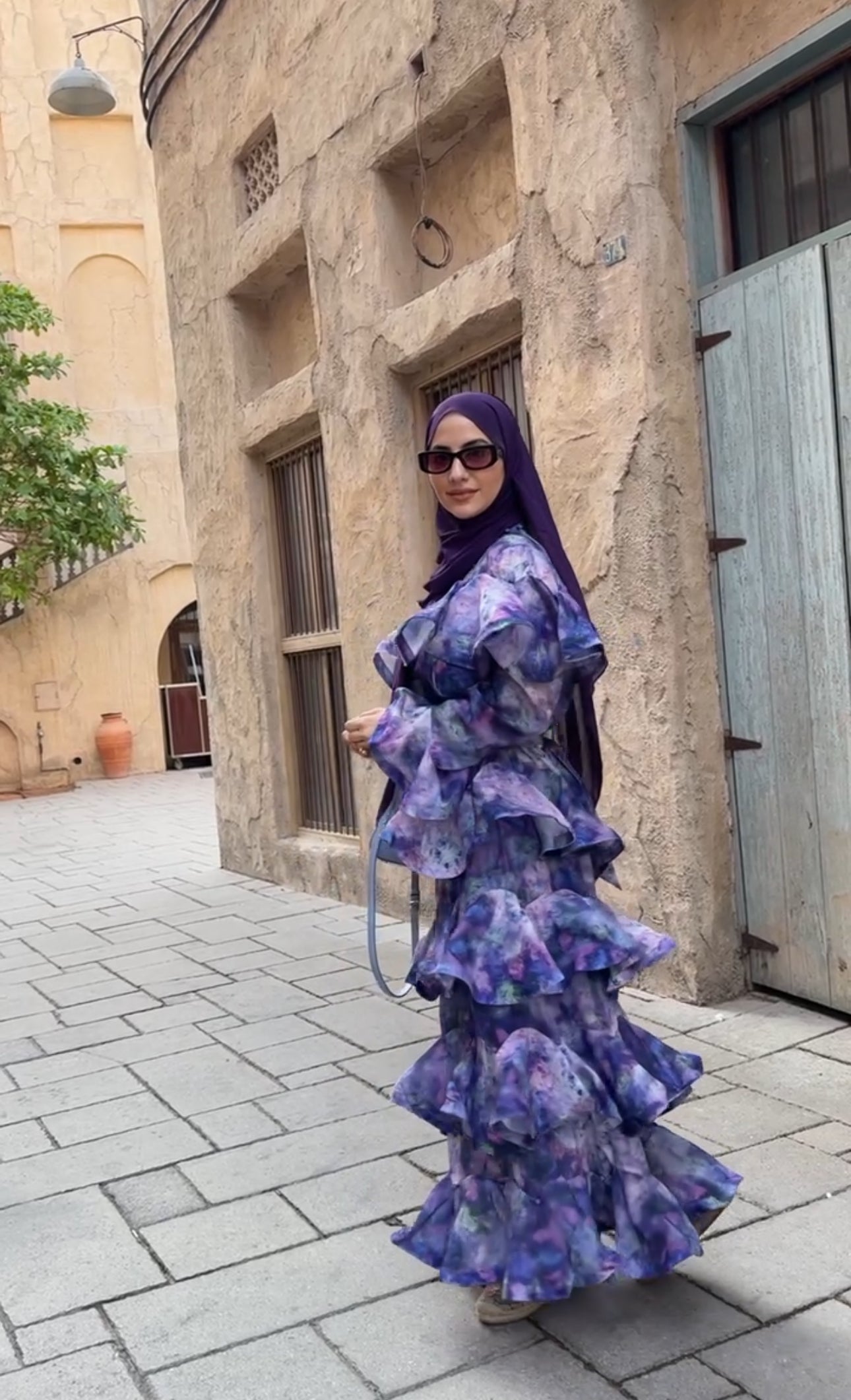 Purple layered dress