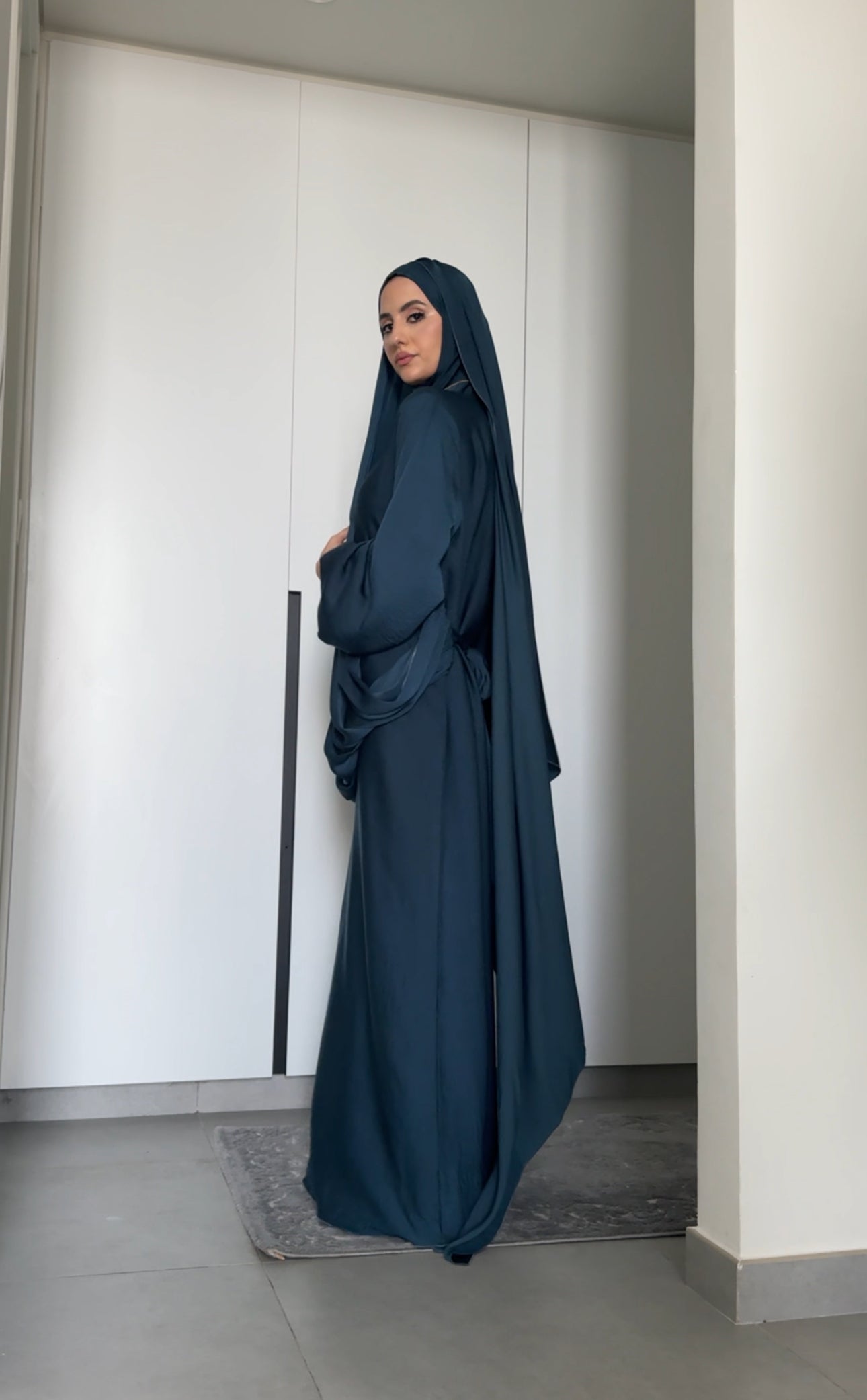 Prussian Blue Long Scarf Abayah