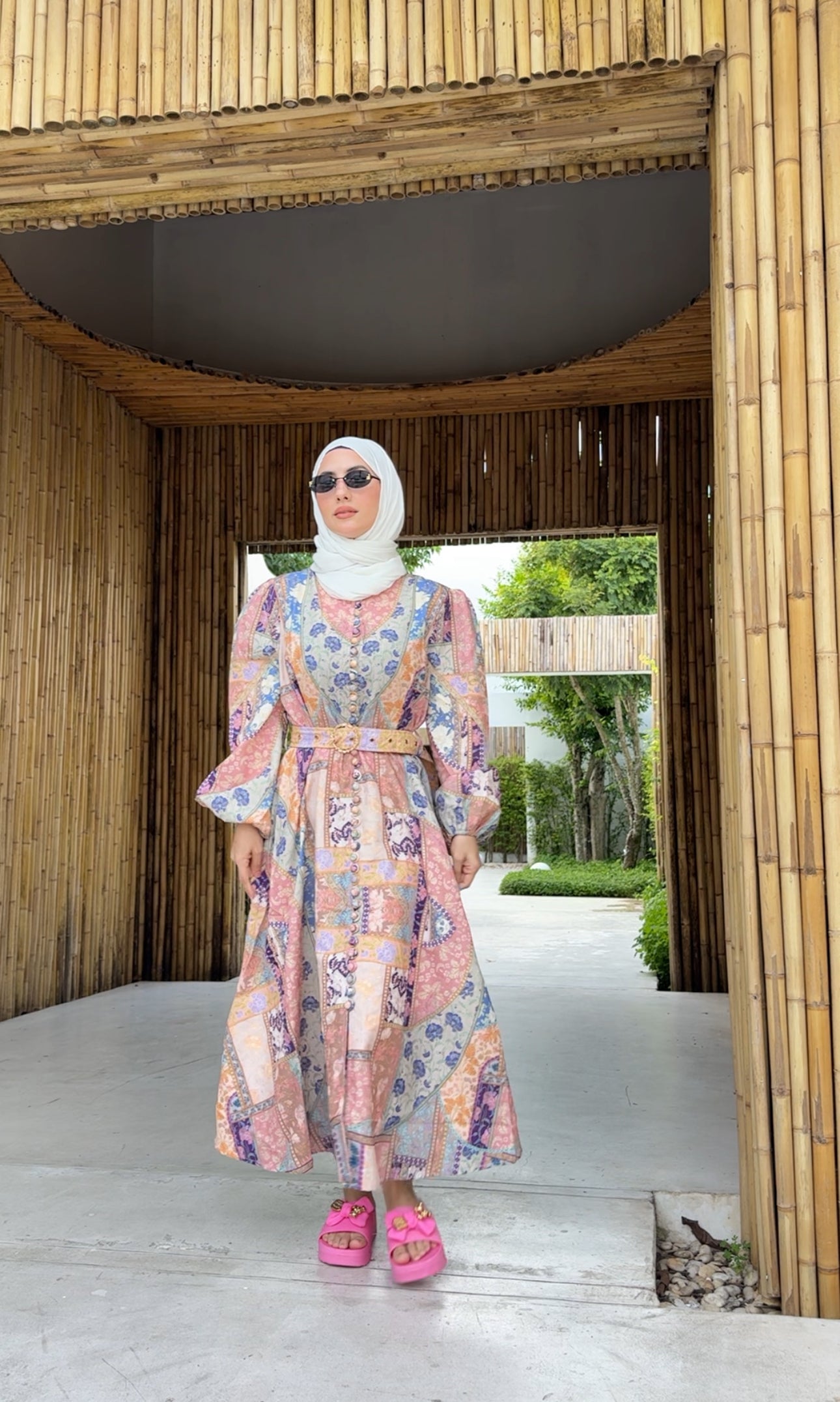 Coral, blue and other colours Eid dress