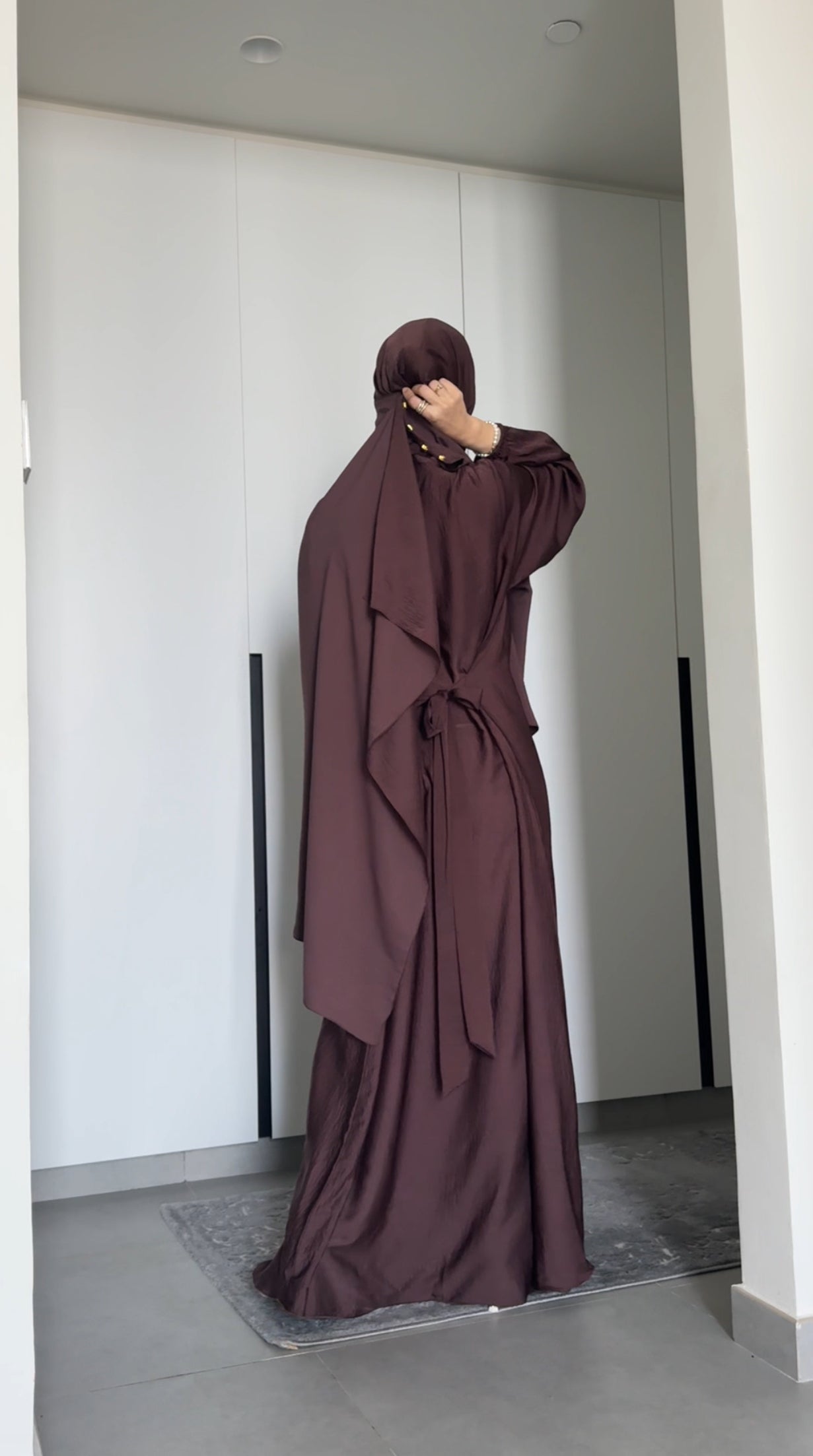 Anna Brown Long Scarf Abayah