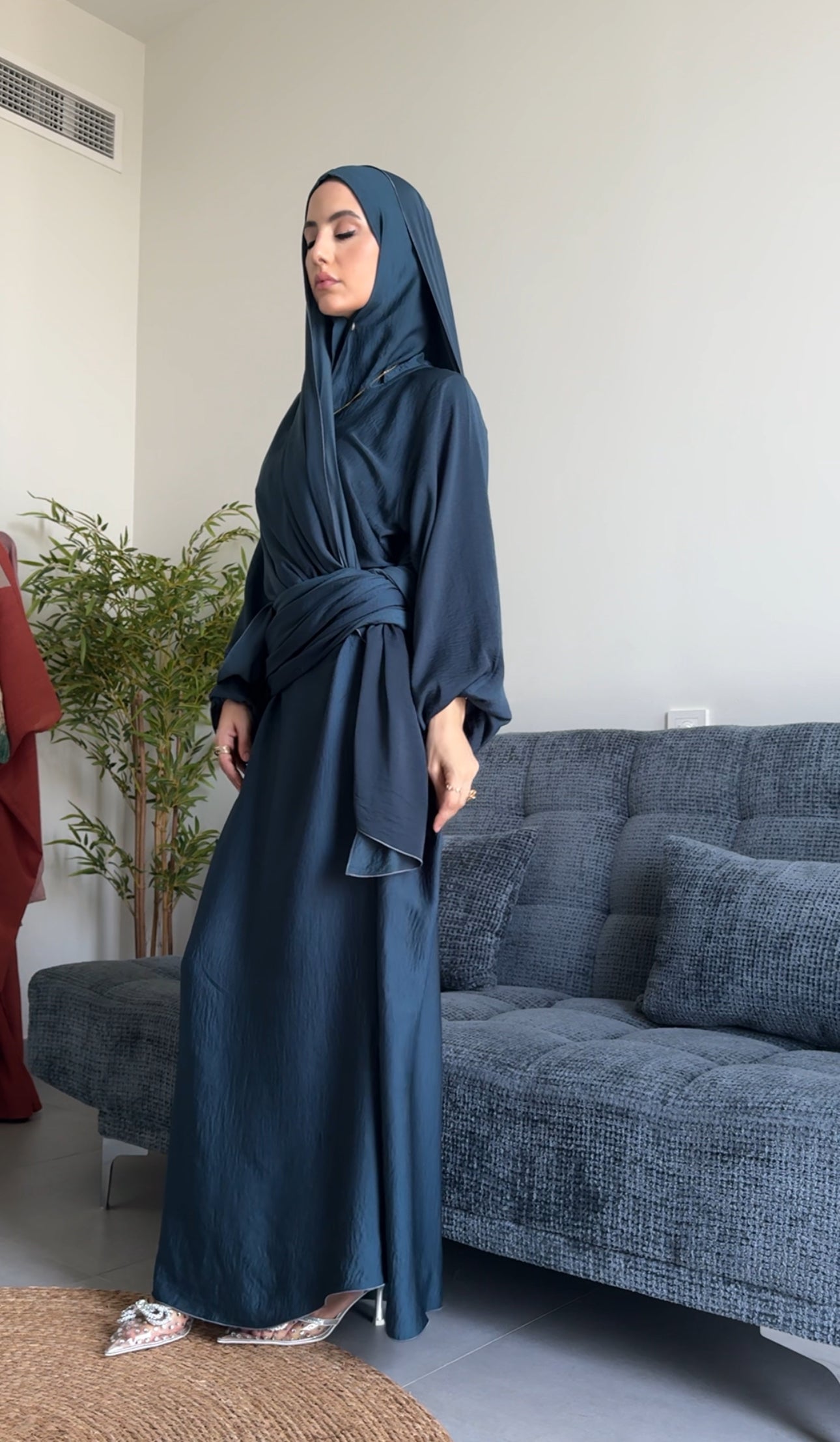 Prussian Blue Long Scarf Abayah