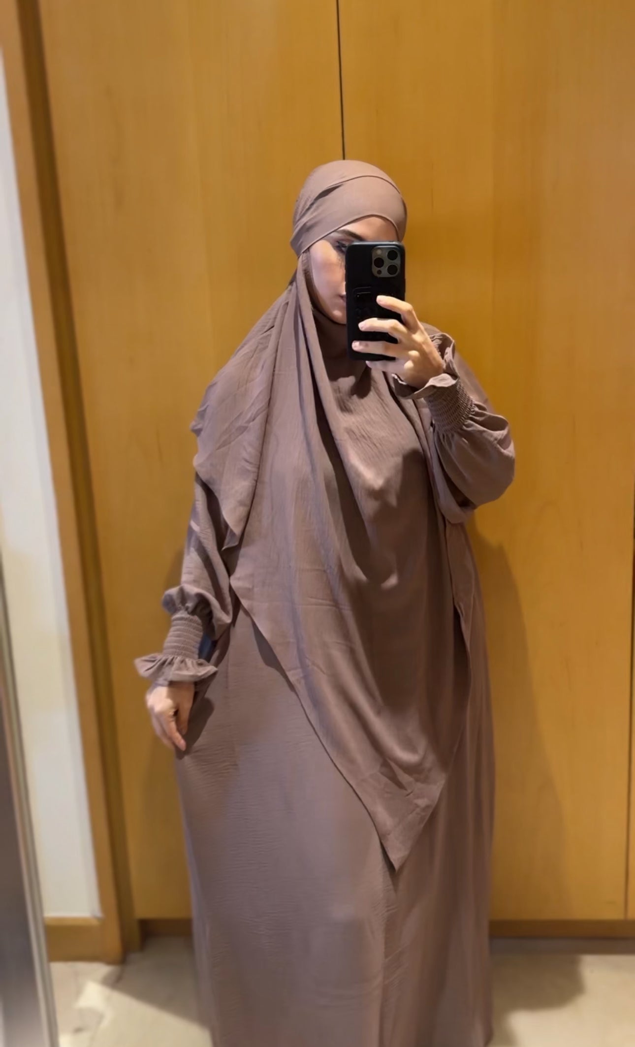 Two piece beige Khimar