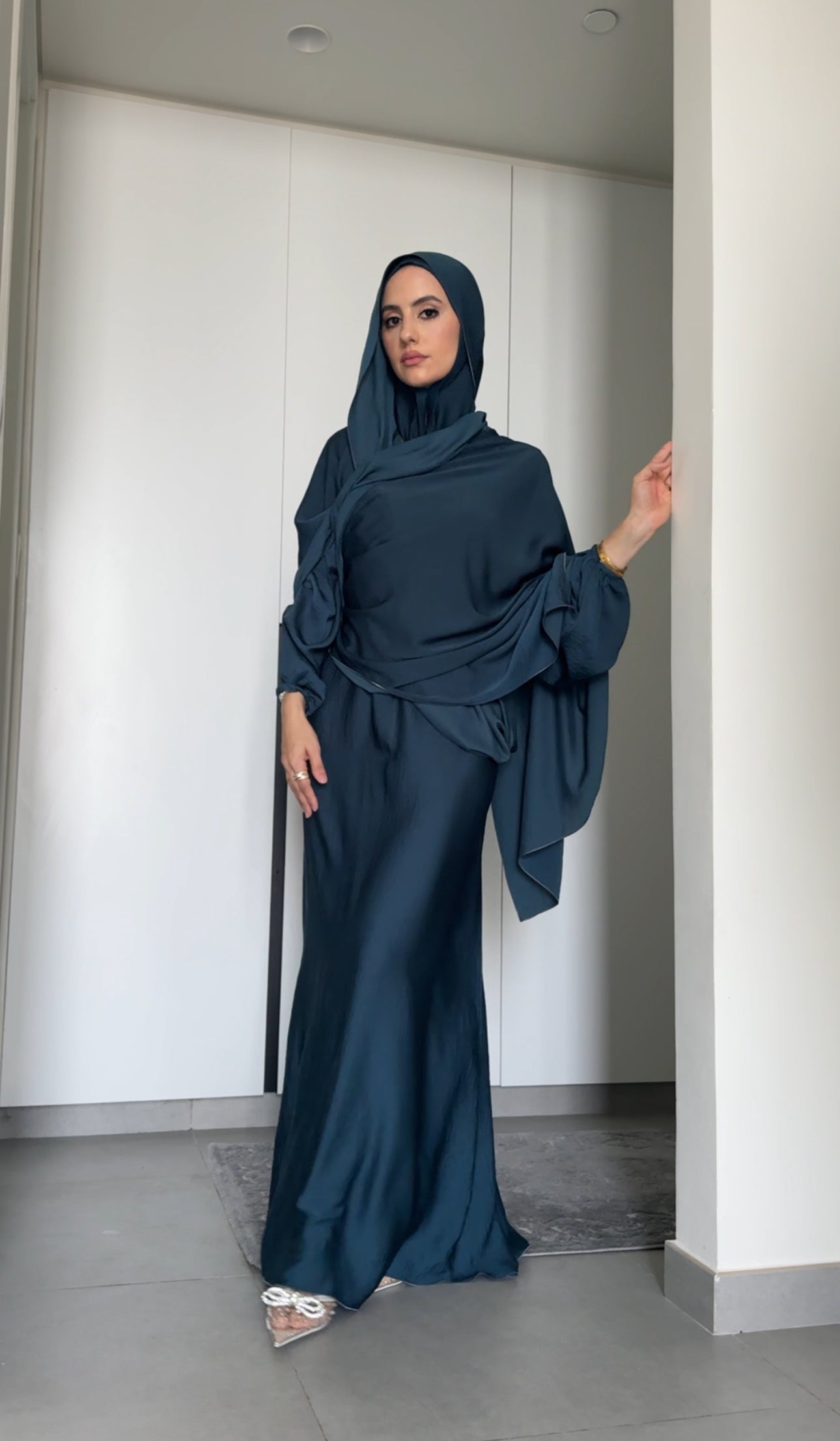 Prussian Blue Long Scarf Abayah