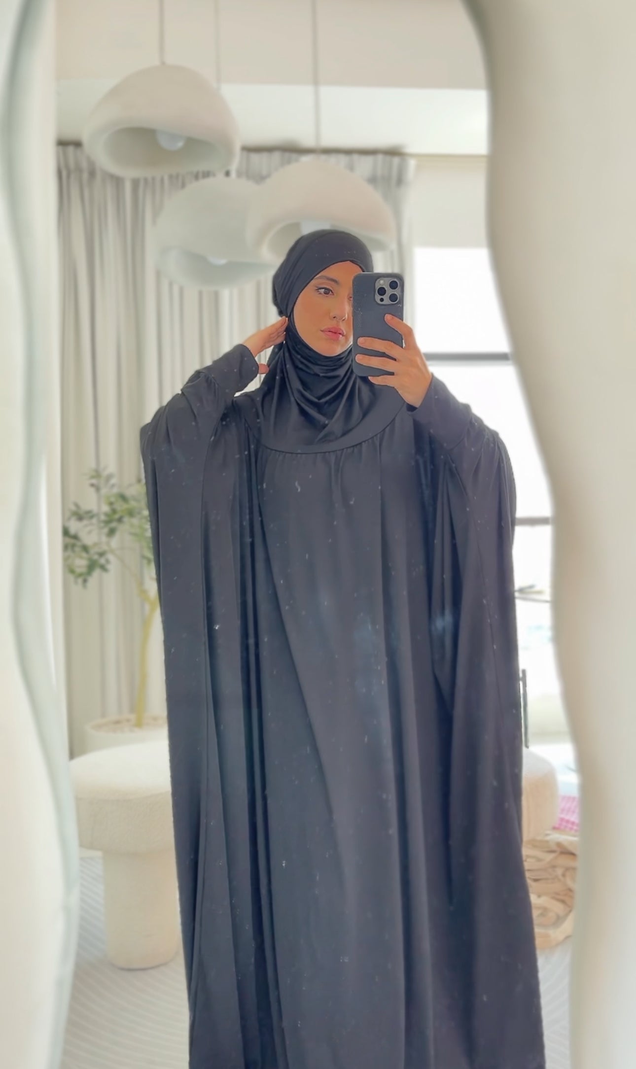 Black burqa stretch fabric