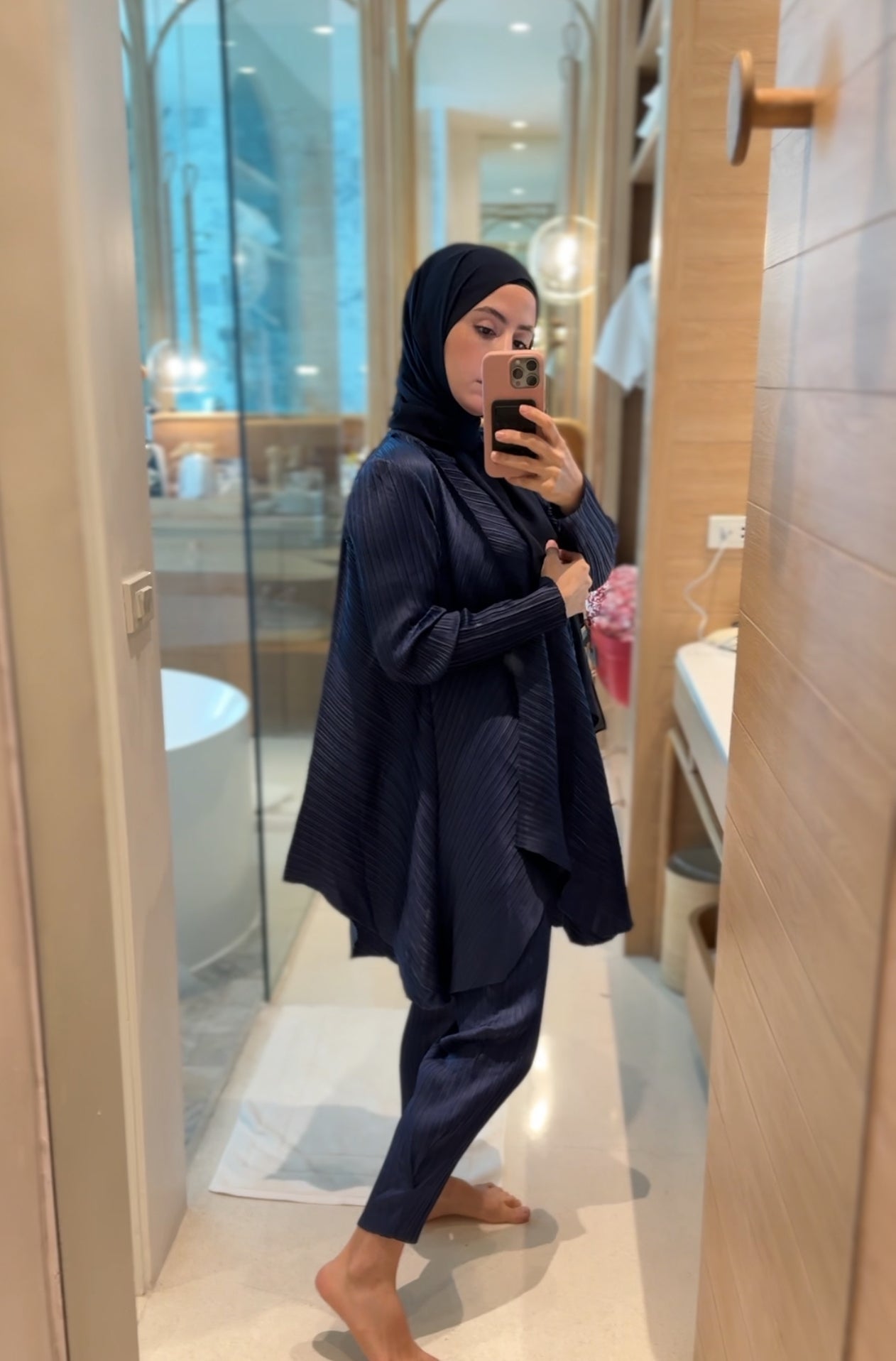 Navy pleat set