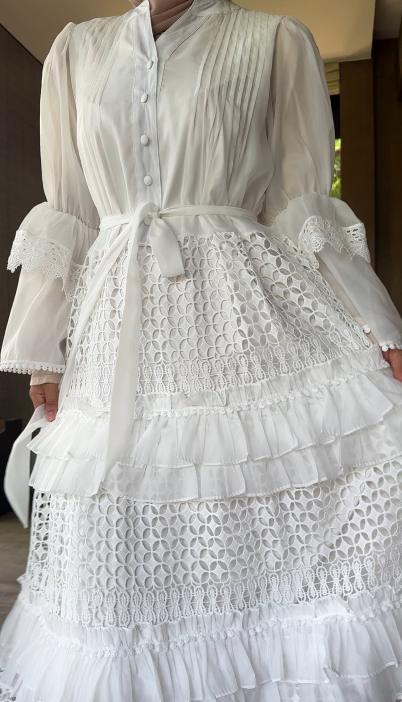 White lace dress