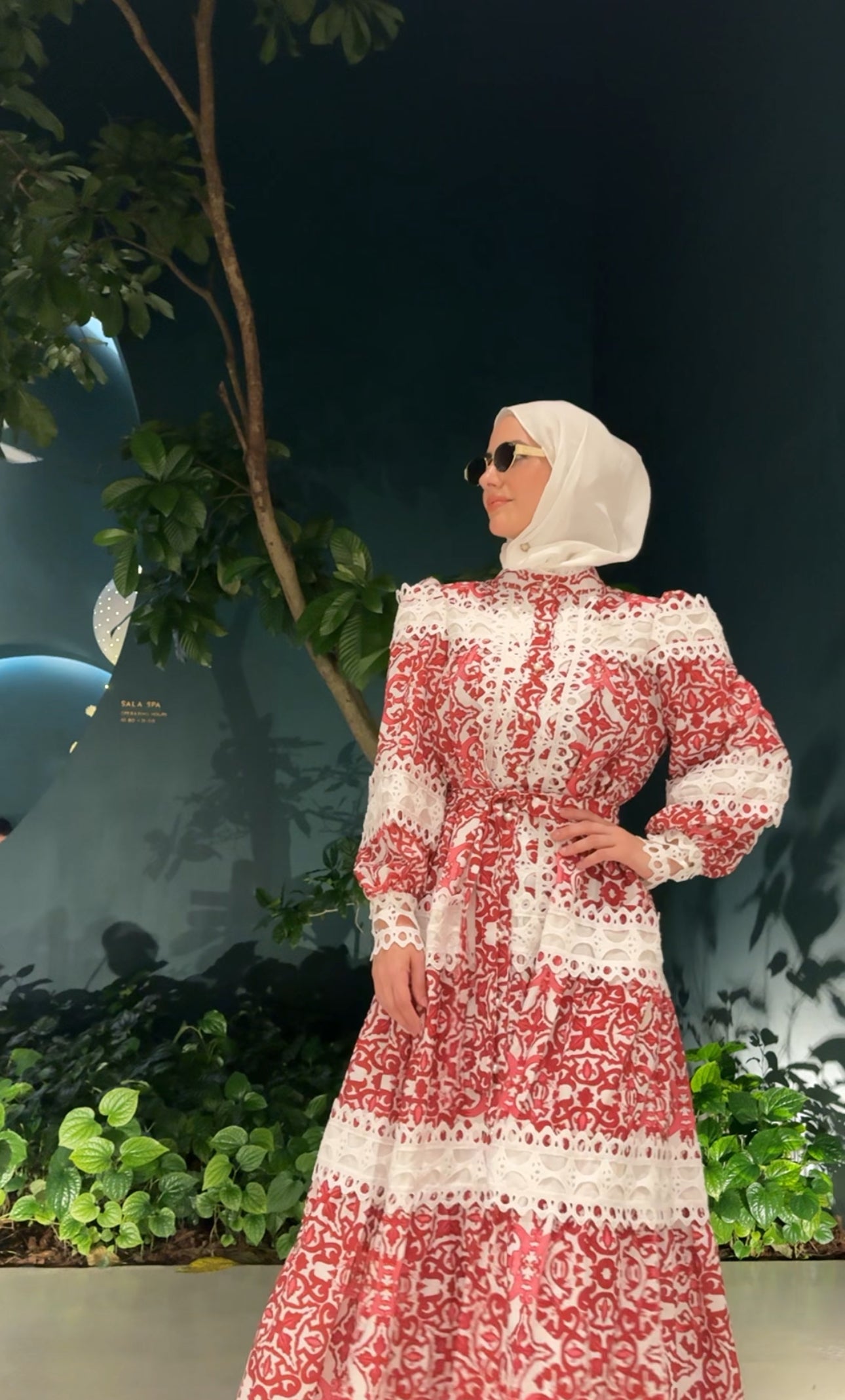 Red lace dress