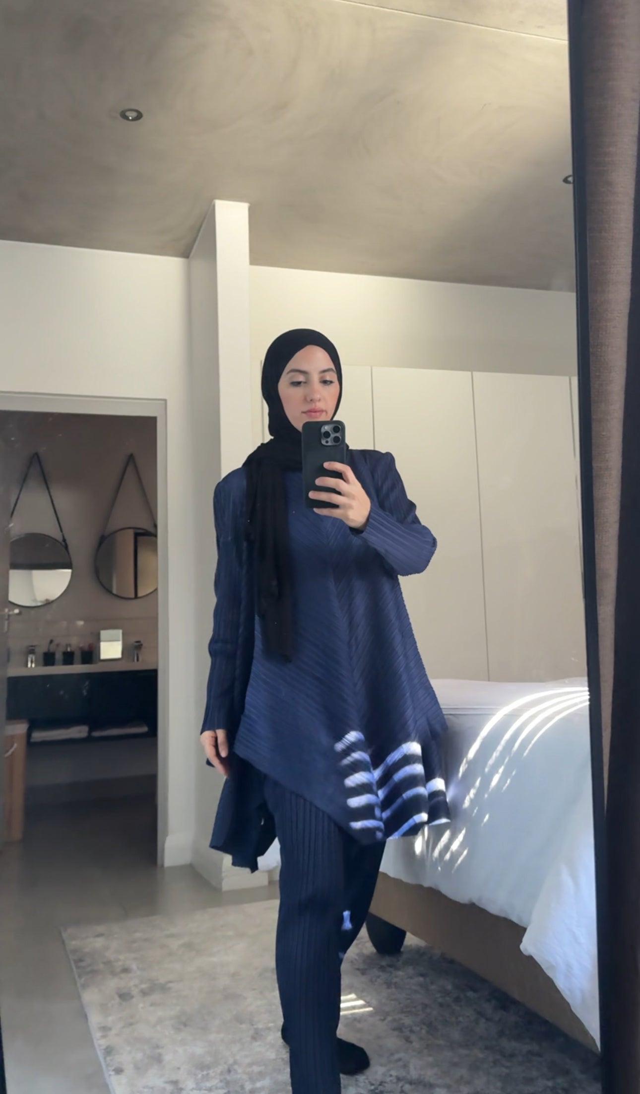 Navy pleat set