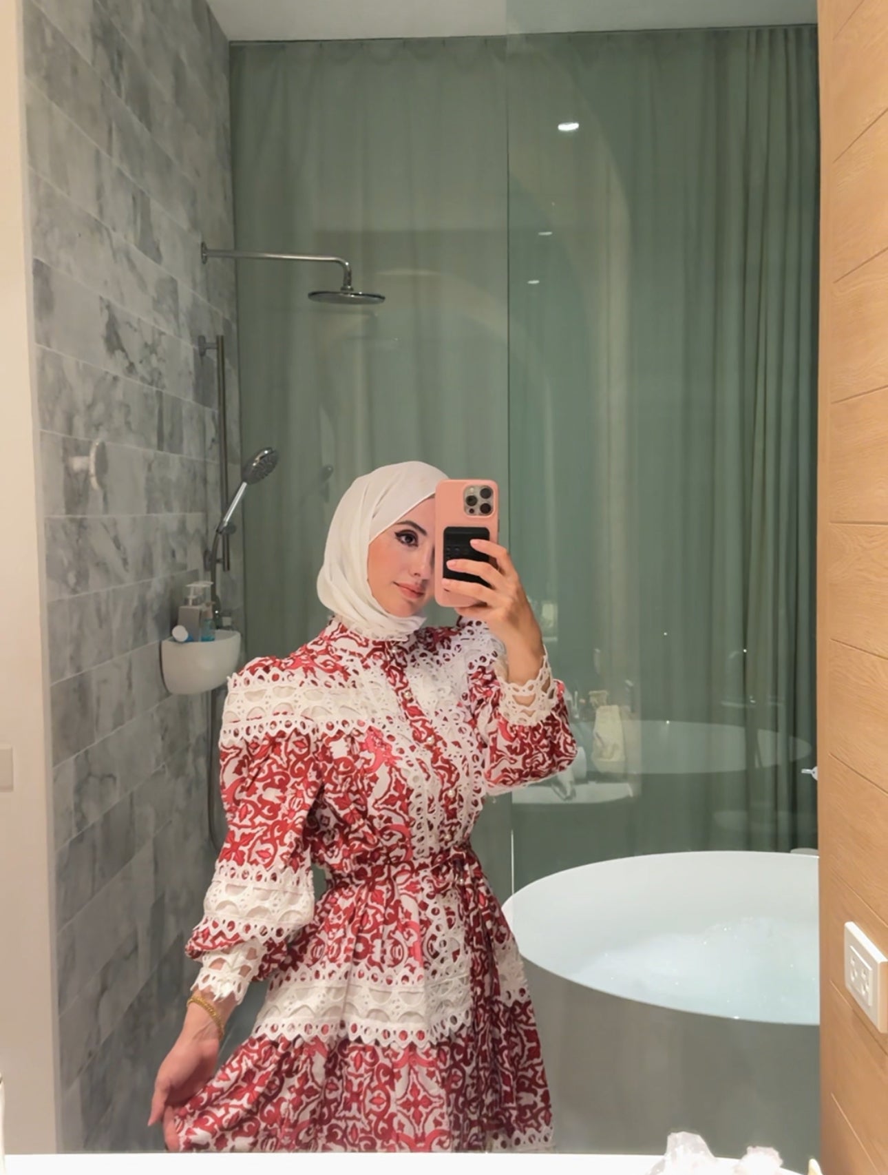 Red lace dress
