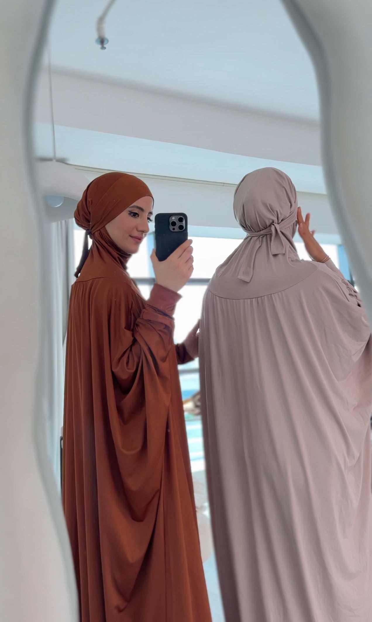 Beige burqa stretch fabric