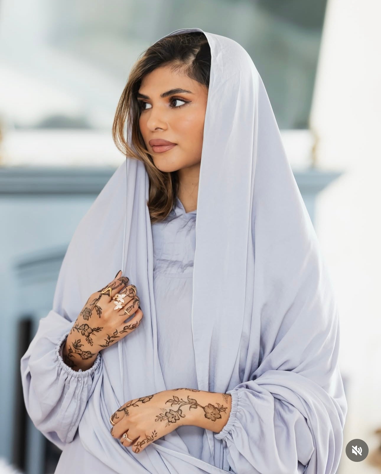 Light Grey Long Scarf Abayah