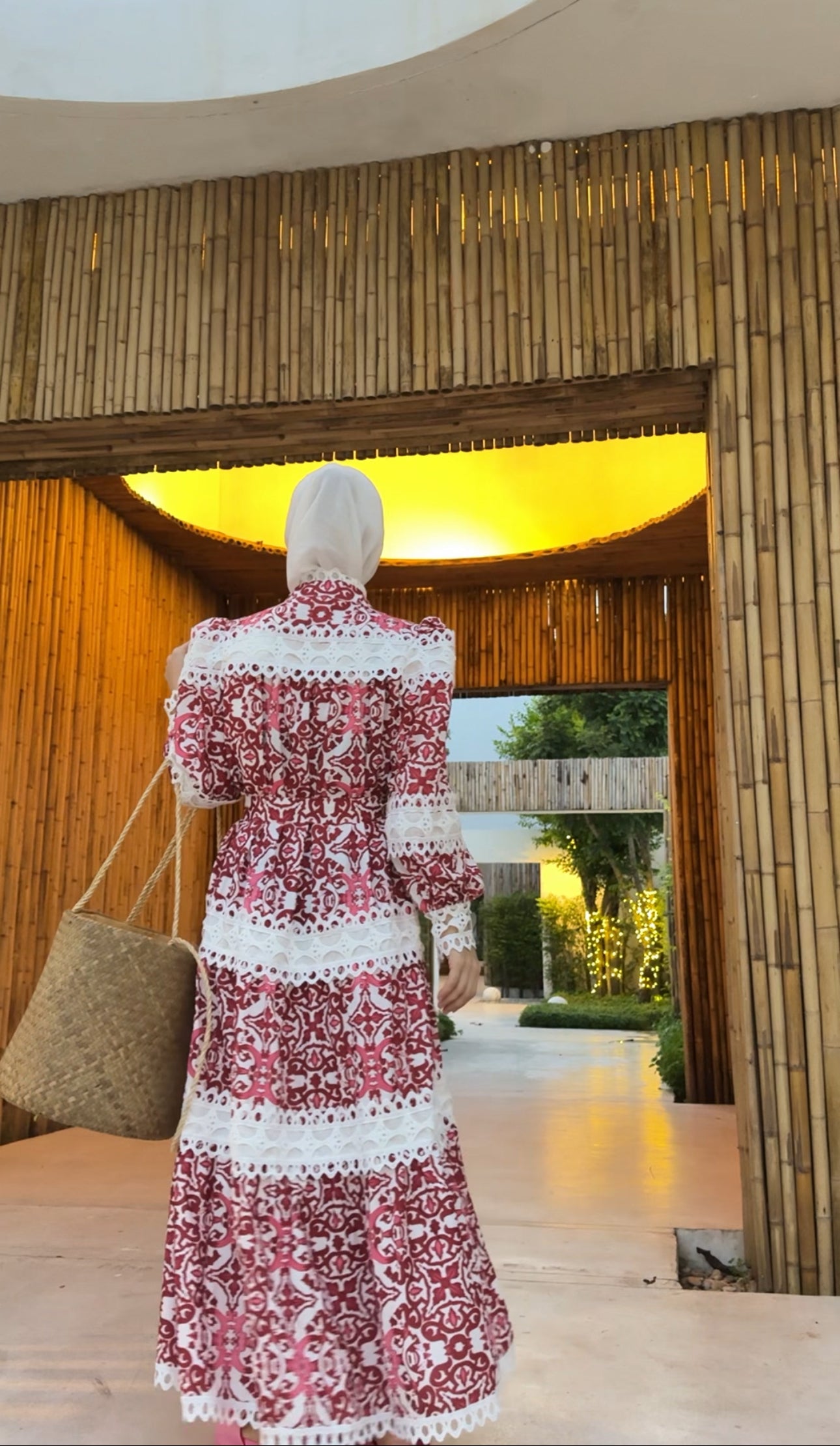 Red lace dress