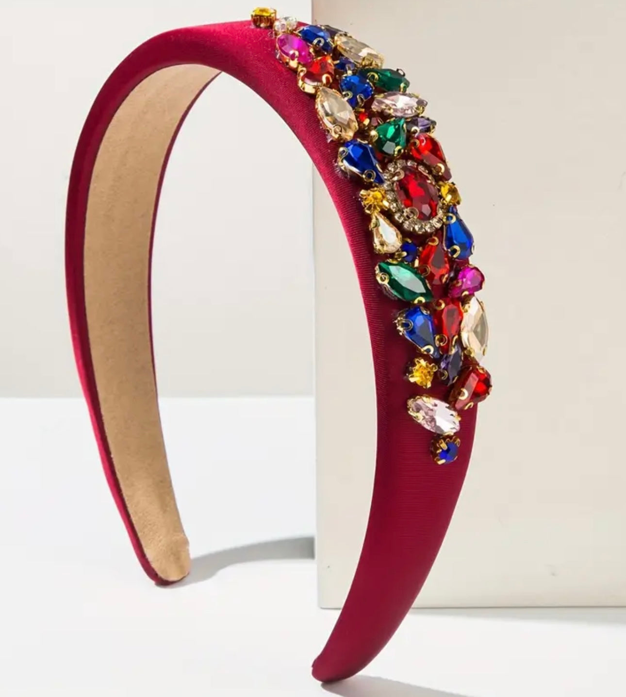 Maroon Colourful Beadwork Alice Band