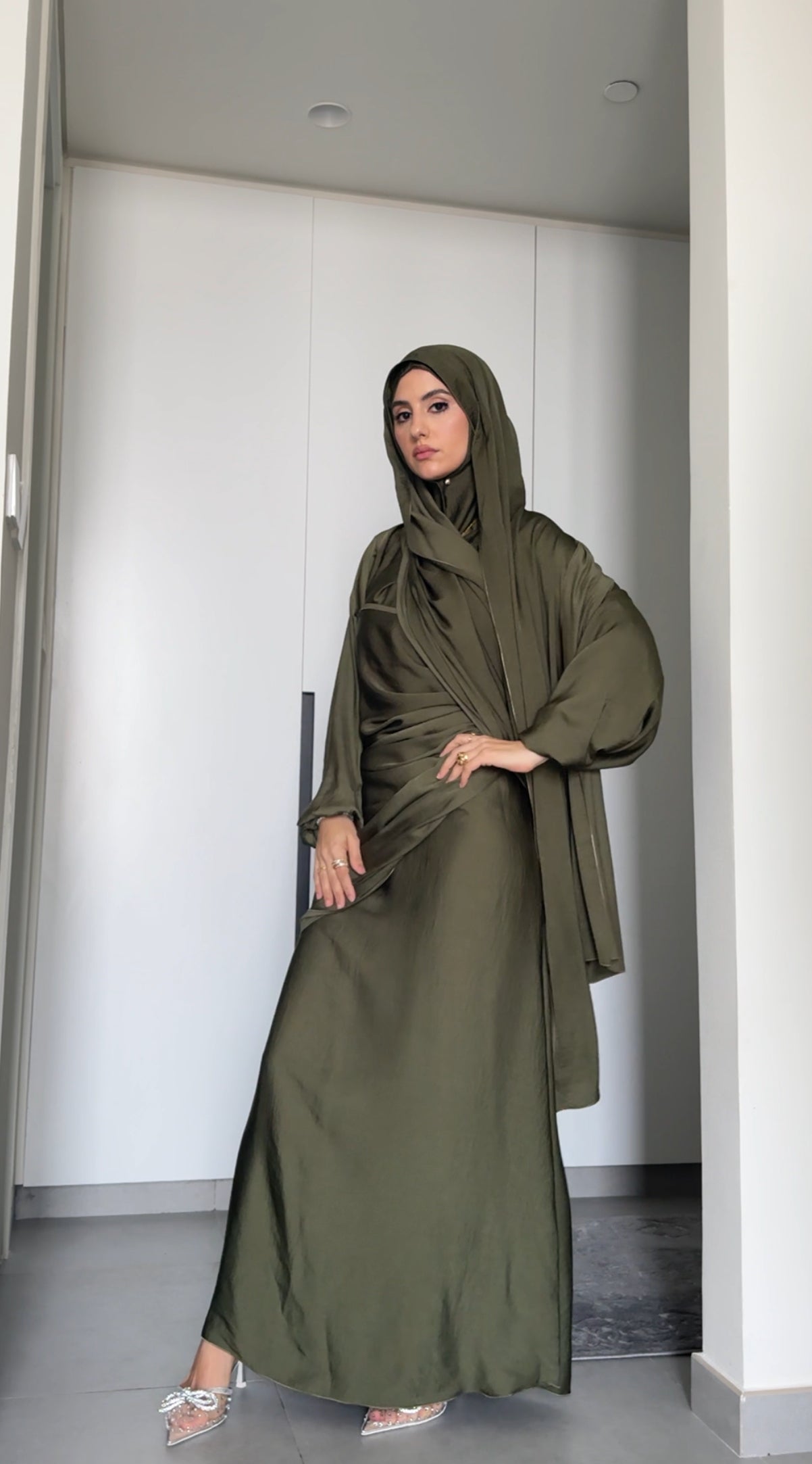 Army Green Long Scarf Abayah